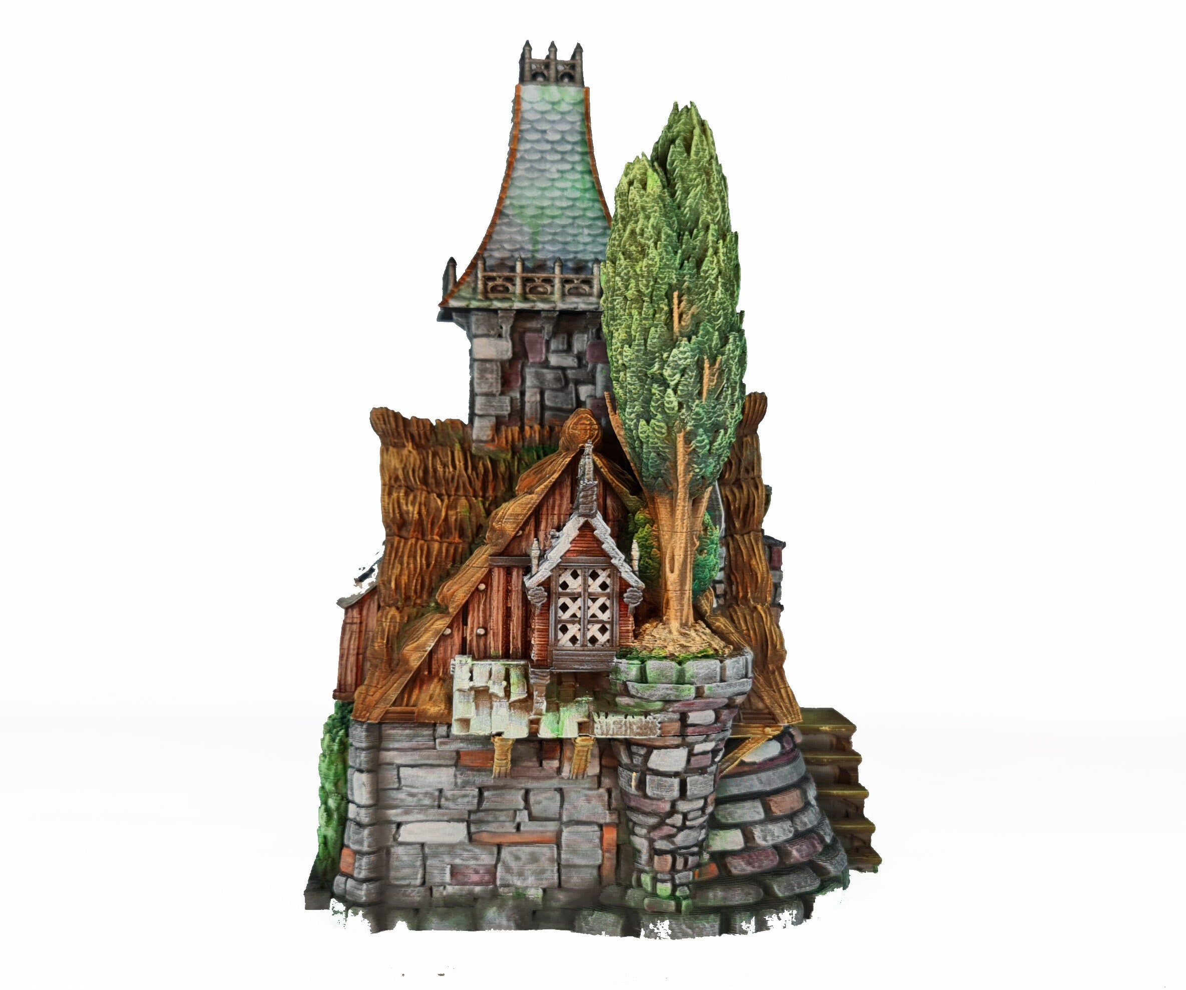 Medieval Town scenery building - Rector's Manor - PLA for Oldworld, Dungeon & Dragons, Frostgrave, Fantasy battle, skirmish wargame