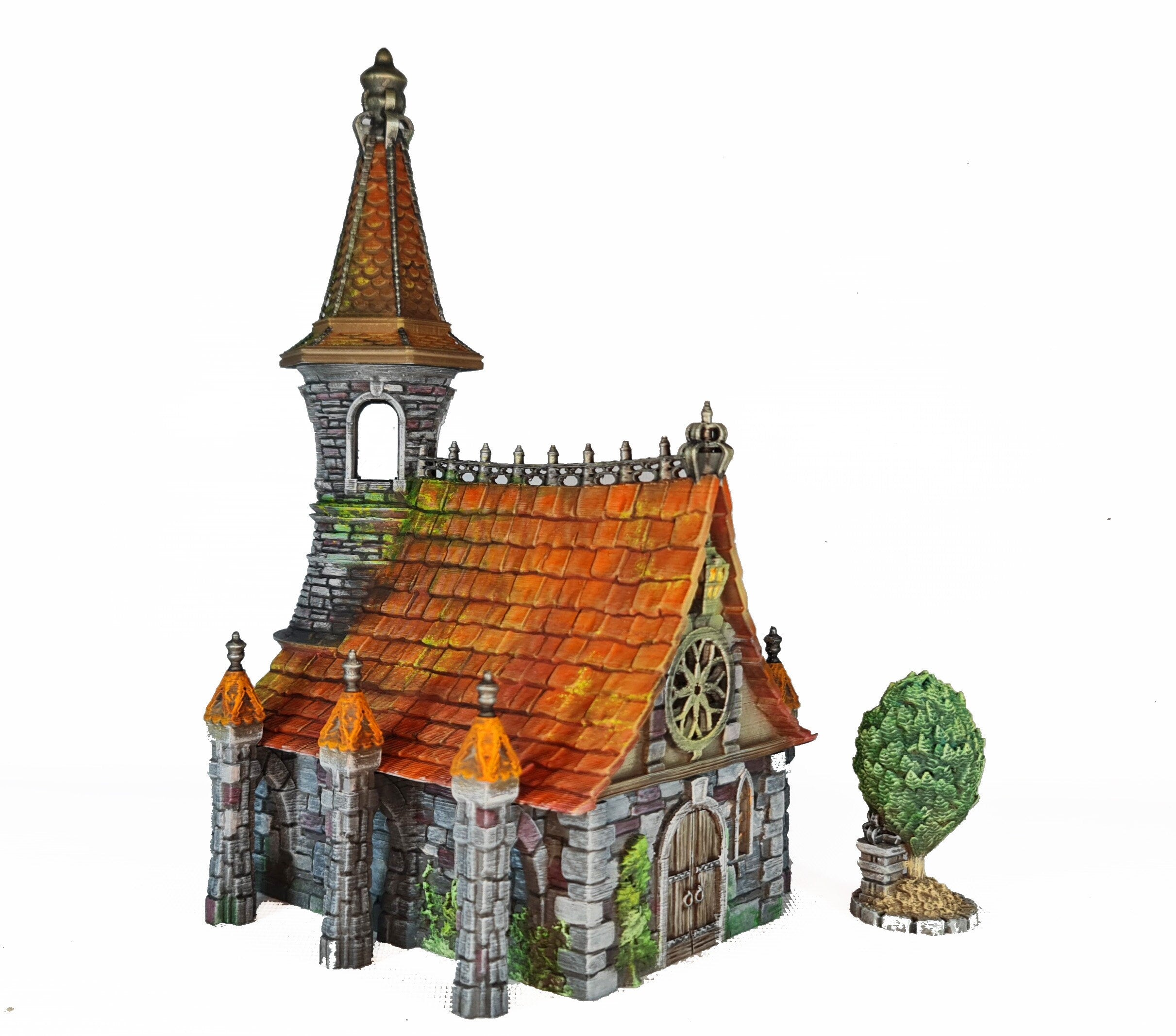 Medieval Town scenery building - Saggy Bottom Chapel - PLA for Oldworld, Dungeon & Dragons, Frostgrave, Fantasy battle, skirmish wargame