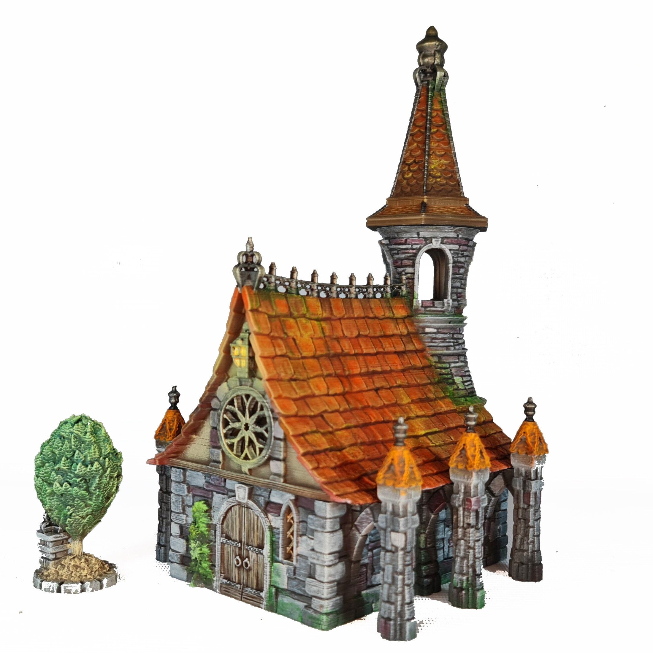 Medieval Town scenery building - Saggy Bottom Chapel - PLA for Oldworld, Dungeon & Dragons, Frostgrave, Fantasy battle, skirmish wargame