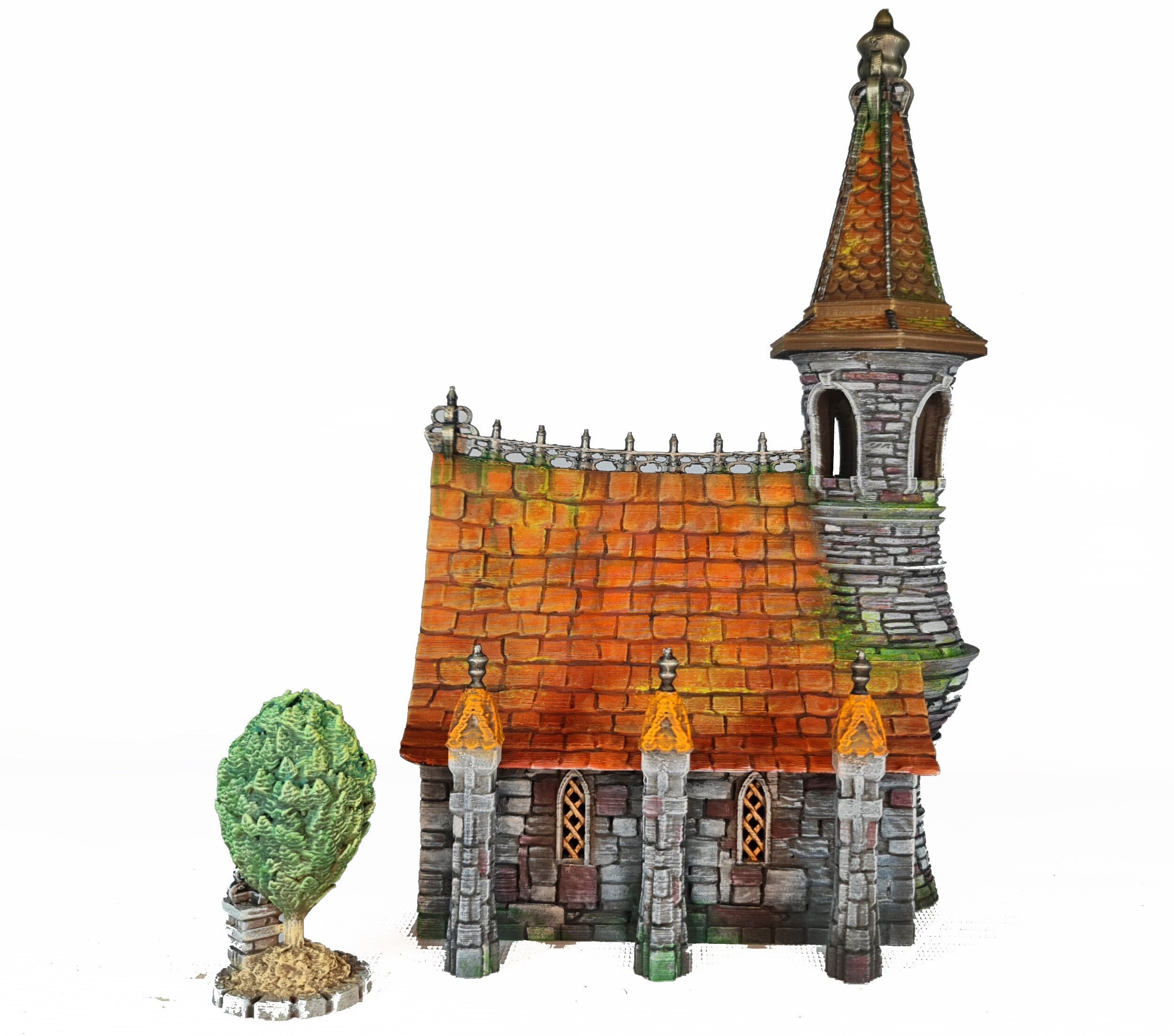 Medieval Town scenery building - Saggy Bottom Chapel - PLA for Oldworld, Dungeon & Dragons, Frostgrave, Fantasy battle, skirmish wargame