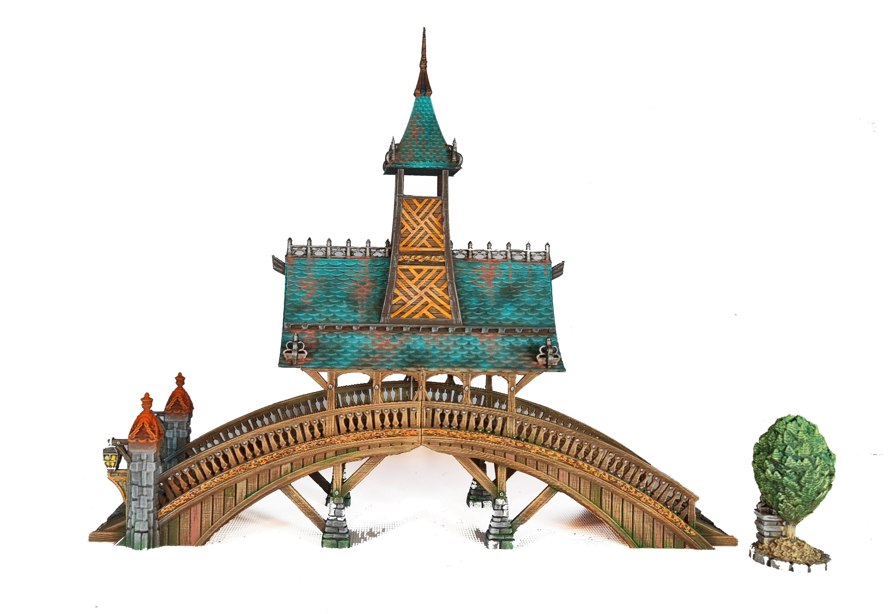 Medieval Town scenery building - Styx Bridge - PLA for Oldworld, Dungeon & Dragons, Frostgrave, Fantasy battle, skirmish wargame