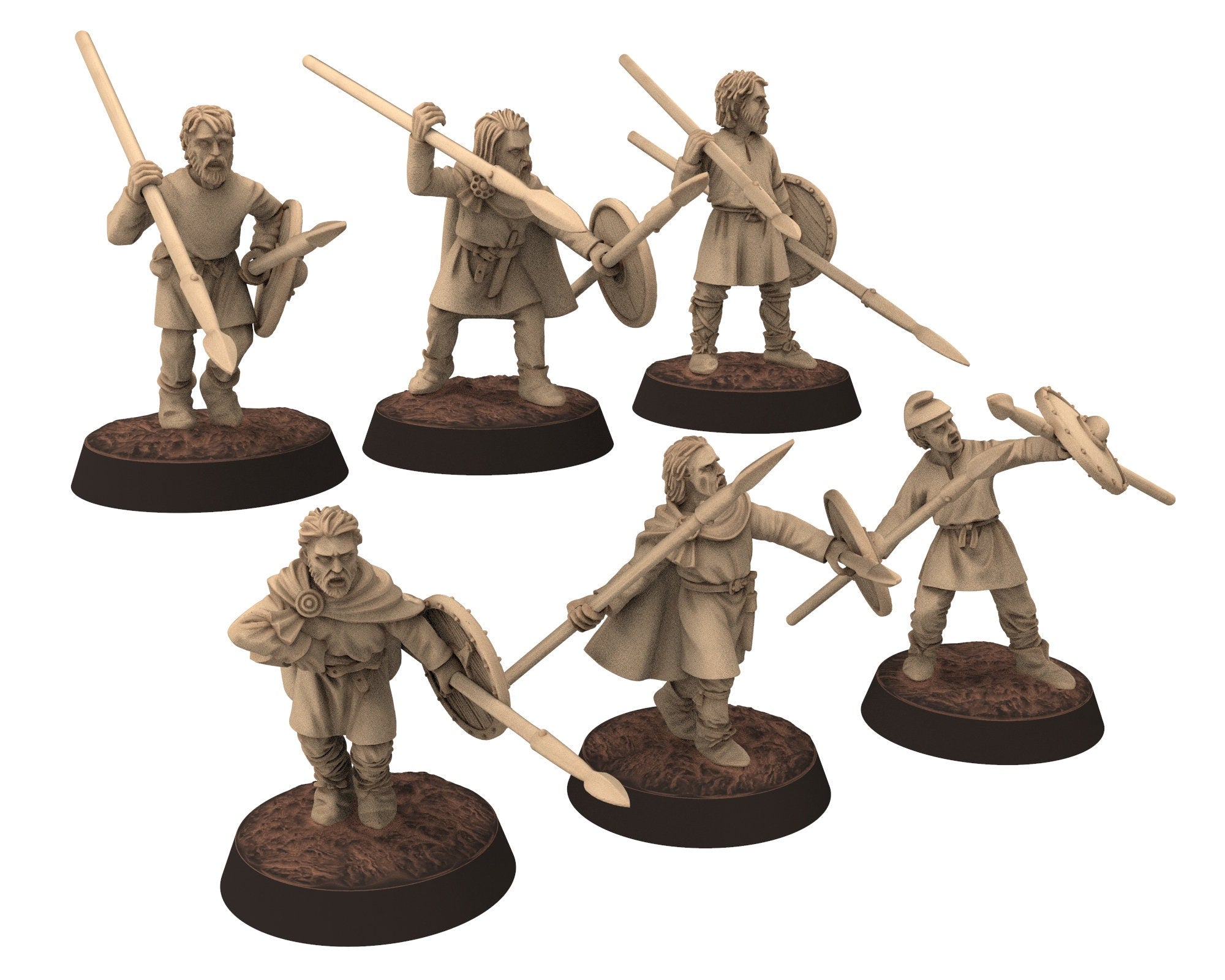 Dark Ages - Frankish Skirmishers on Foot Carolingian Frank Empire, Miniatures 28mm, Wargame Historical Saga... Medbury miniature