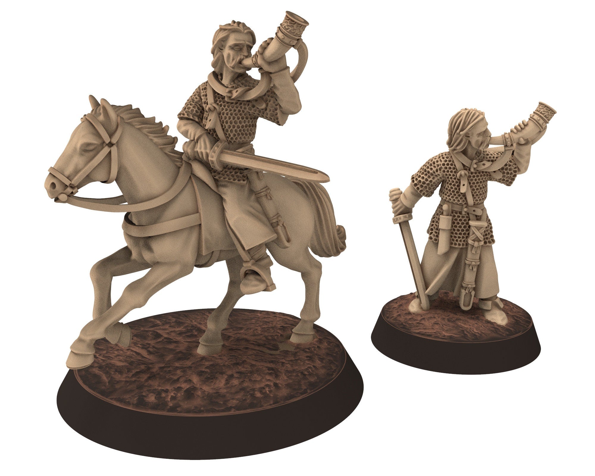 Dark Ages - Roland Mounted Frankish Noble Warrior Carolingian Frank Empire, Miniatures 28mm, Wargame Historical Saga... Medbury miniature