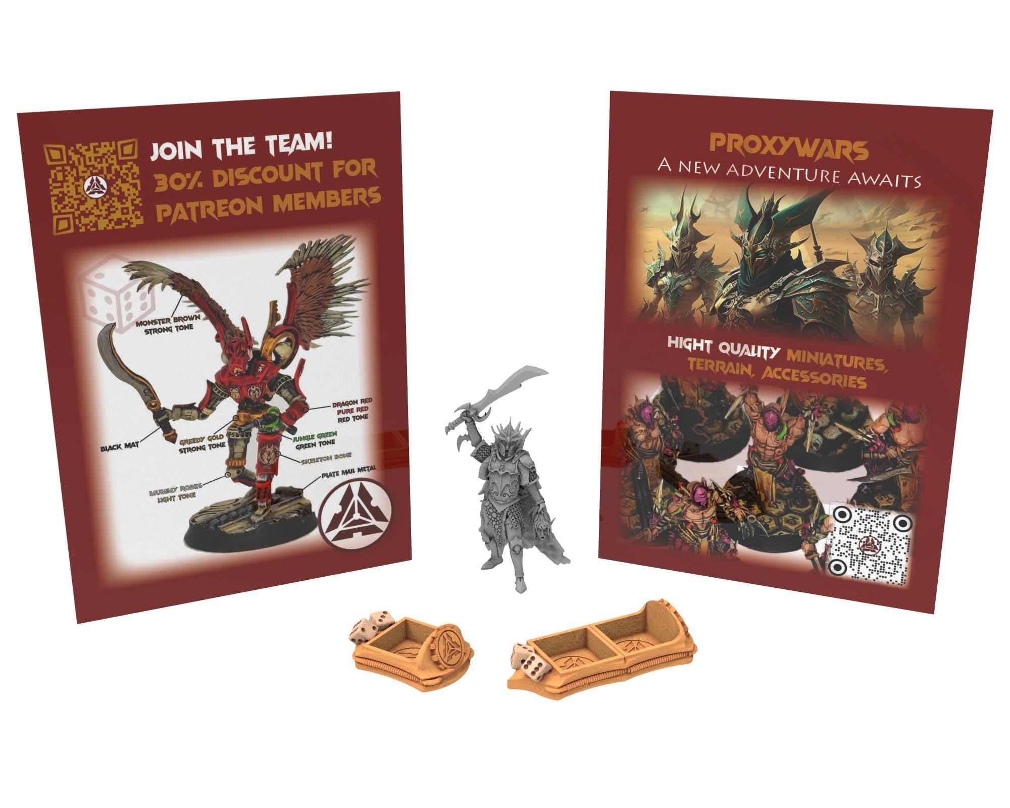 Tournement Wargaming Partnership - x50 Set Of Goodies Fantasy - x1 Miniature x2 Wound Trackers : Futuristic, Middle rings, Historical...