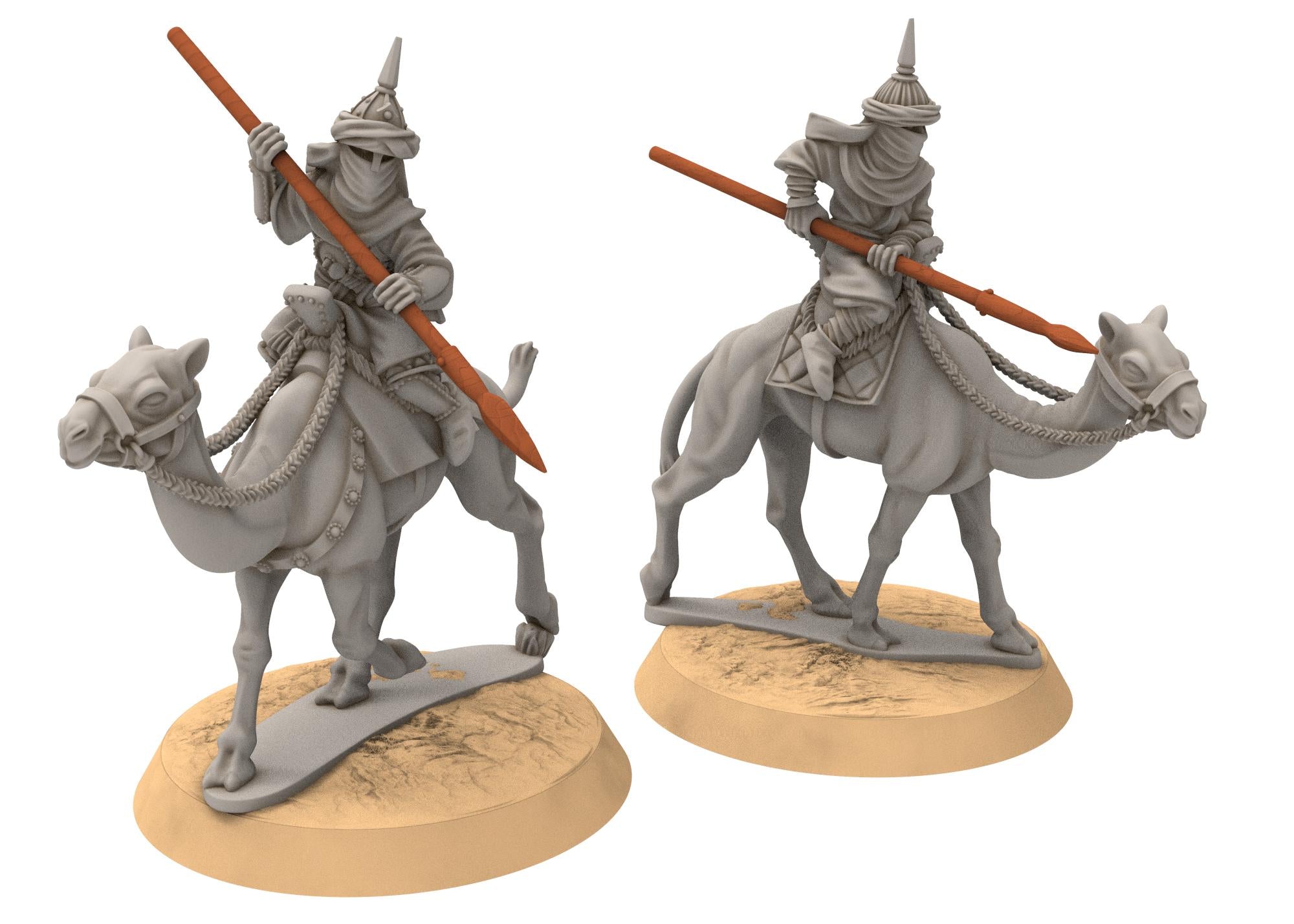 Harad - Southron Camel Riders Spears & Shields, Berber nomads, Harad Bedouin Arabs Sarazins Medbury miniatures for wargame DnD, Lotr...