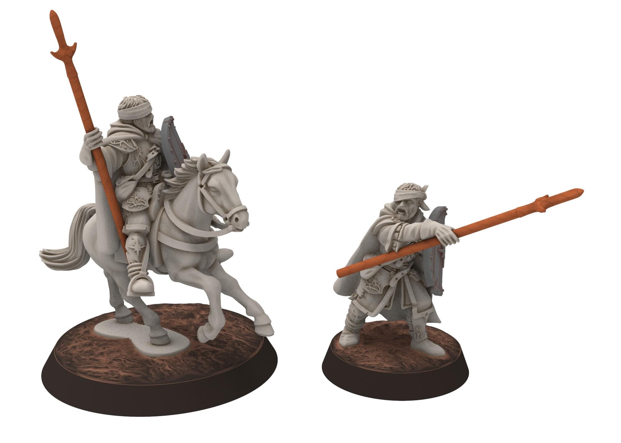 Ornor - Arnaudin Veteran Captain mounted, Lost Kingdom of the North, Misty Mountains, Medburry miniatures for wargame, DnD, Lotr