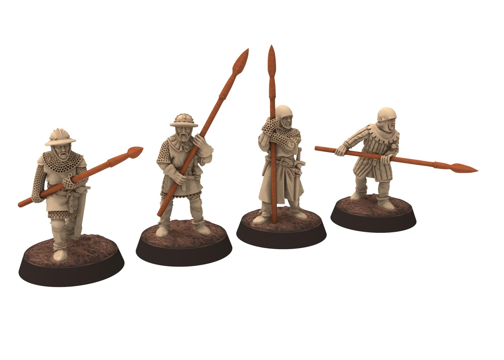 Medieval - England - Early 14th Century English Men At Arms Spearmen, 100 Years War, 28mm Historical Wargame, Saga... Medbury miniatures