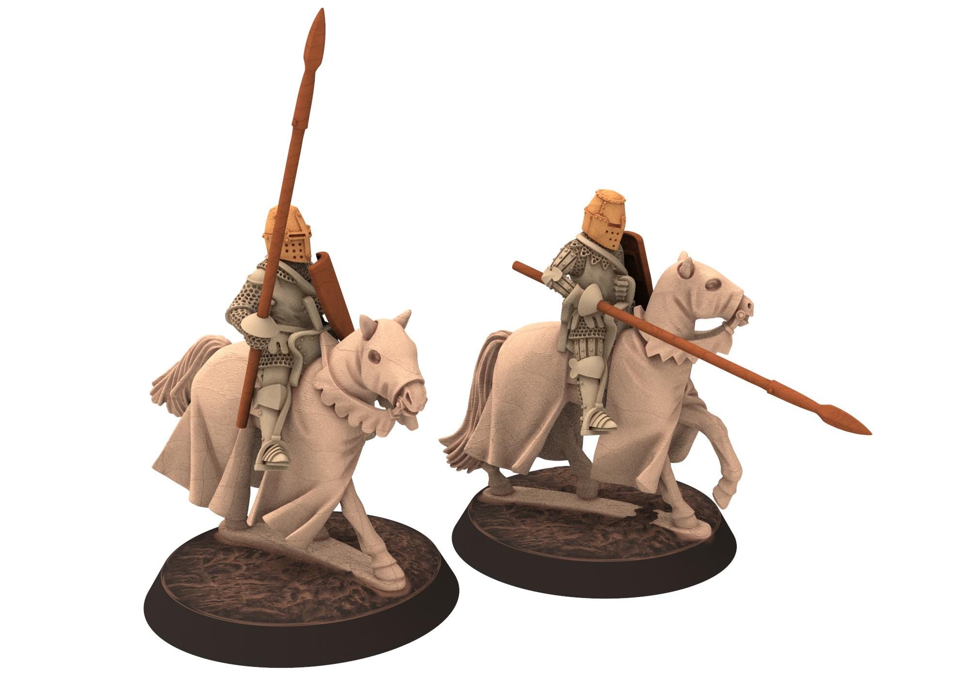 Medieval - Early 100YW Knights with Great Helmets, Mounted, 100 Years War, 28mm Historical Wargame, Saga... Medbury miniatures