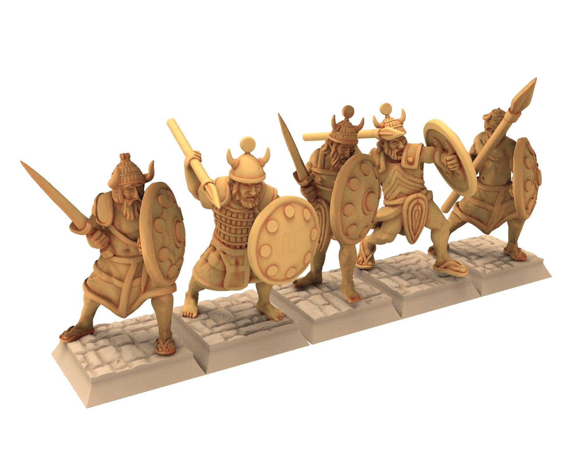 Biblical times - Sea people - Infantrymen - 28mm/15mm - Historical Wargame, Hail Caesar, DBA, DBM, Saga... RedCopper