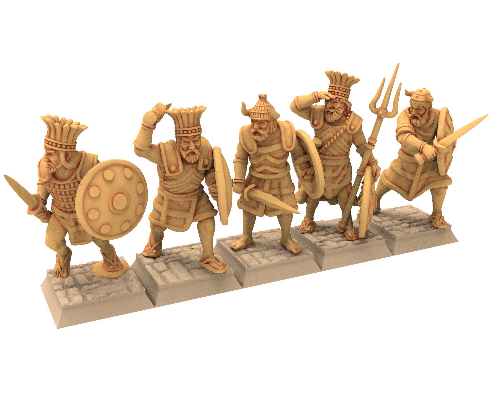 Biblical times - Sea people - Warriors - 28mm/15mm - Historical Wargame, Hail Caesar, DBA, DBM, Saga... RedCopper