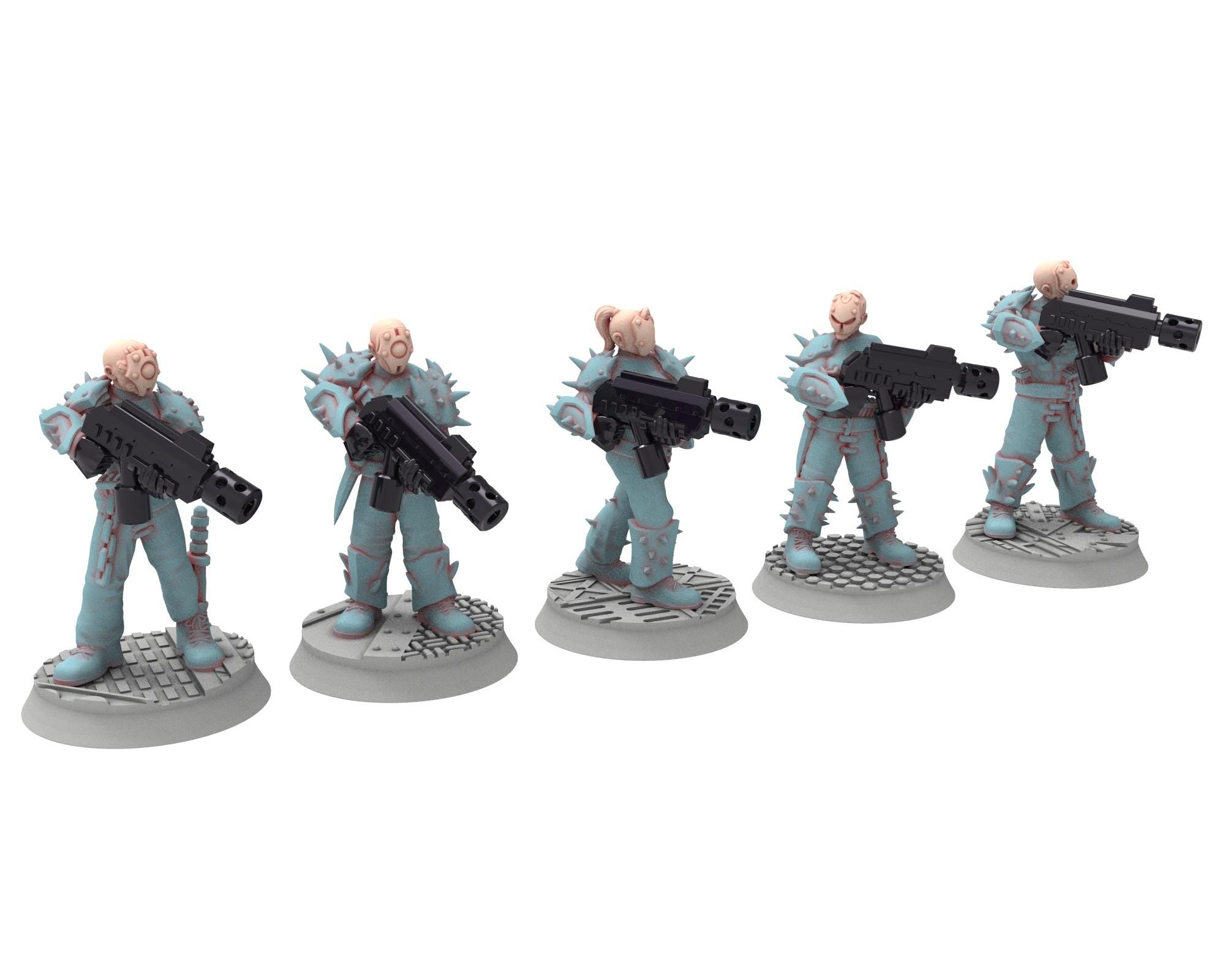 Followers of Change - 28mm Twisted Cultists of Chaos god - Grenade Launchers - OPR Tabletop wargame Resin 3D printed proxy, Edge Miniatures