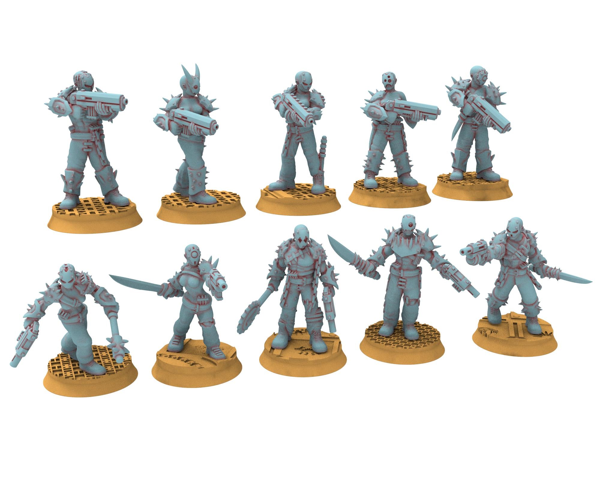 Followers of Change - 28mm Twisted Cultists of Chaos god - Staff and Leaders - OPR Tabletop wargame Resin 3D printed proxy, Edge Miniatures