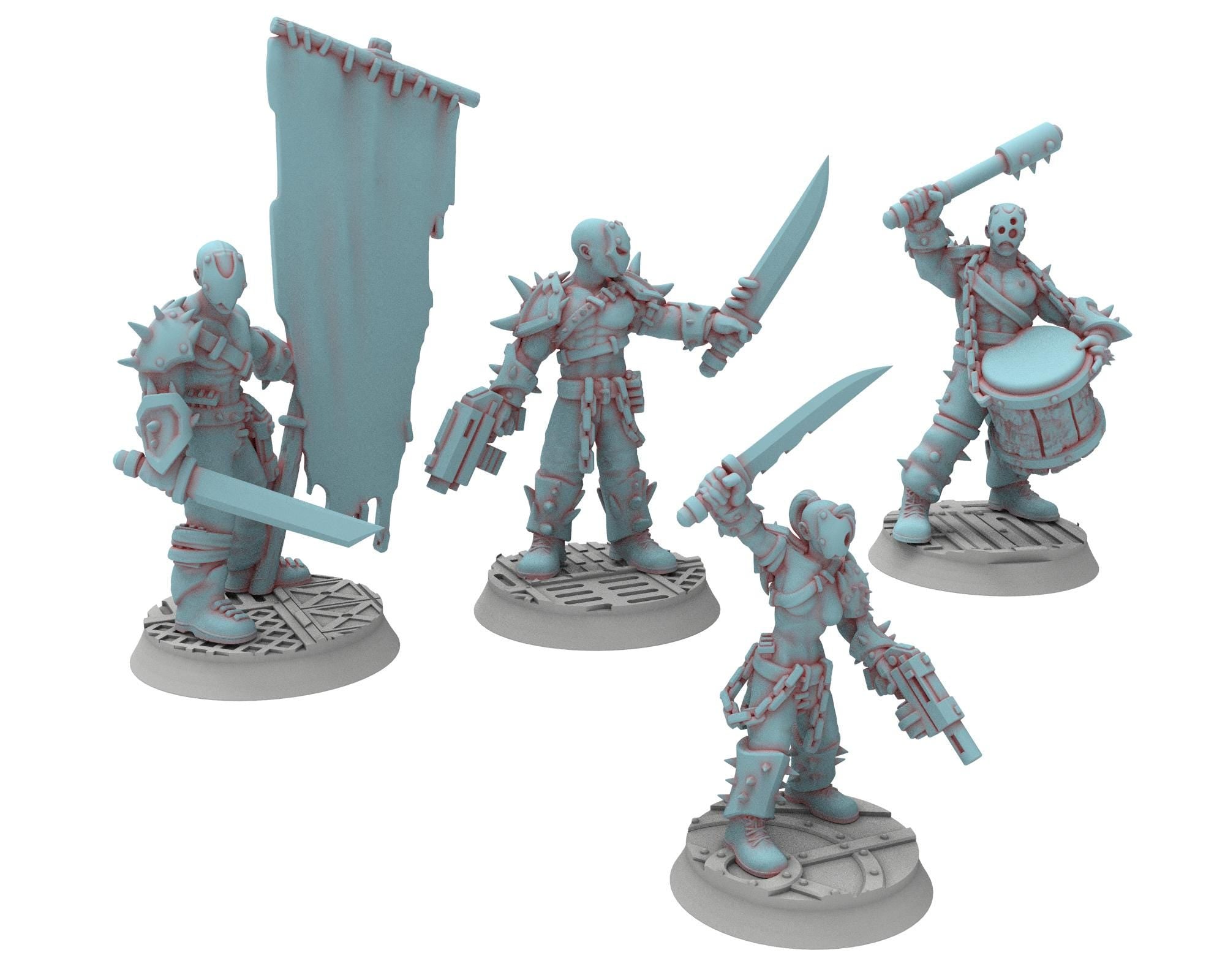 Followers of Change - 32mm Twisted Cultists of Chaos god - Full infantry unit - OPR Tabletop wargame Resin 3D printed proxy, Edge Miniatures