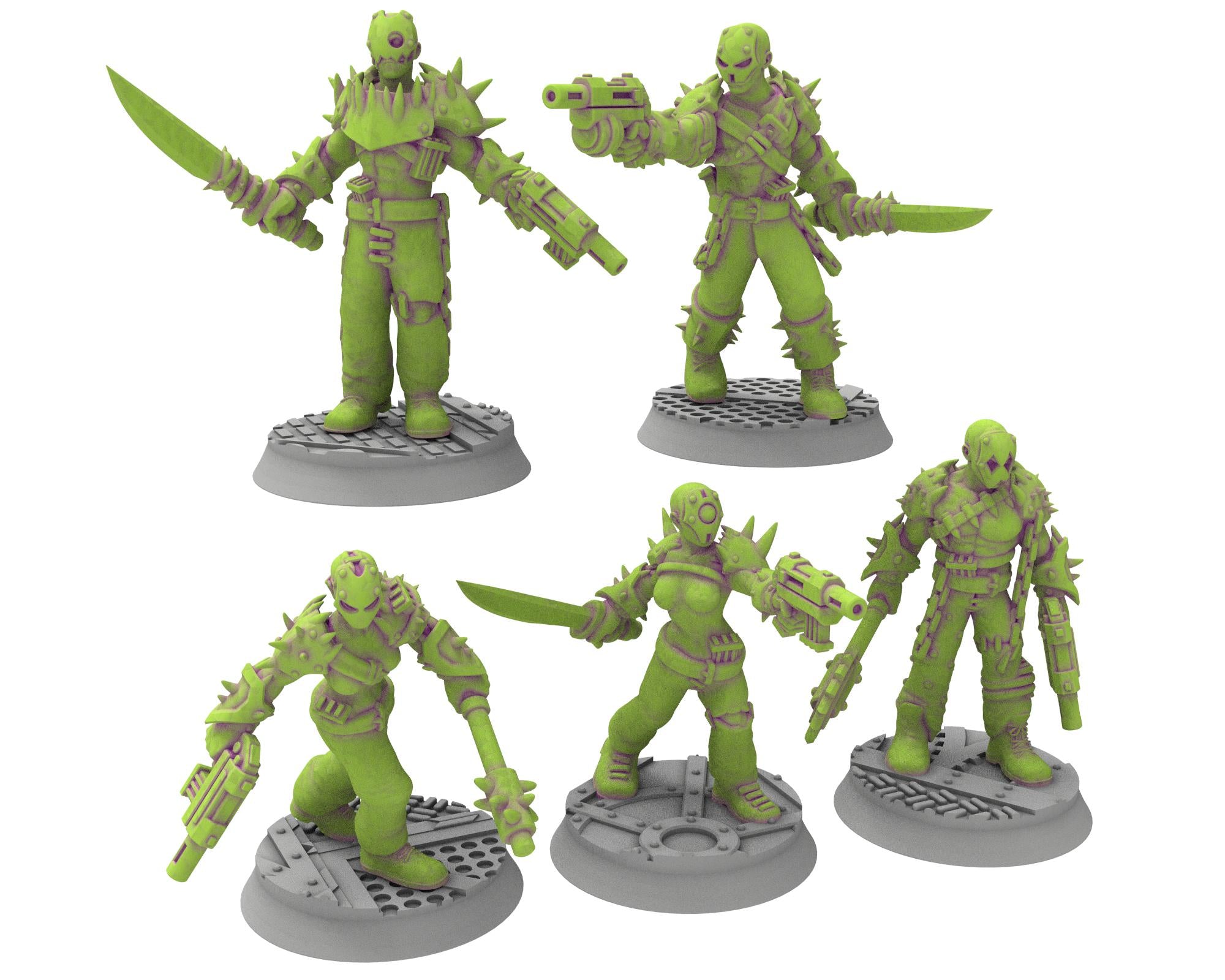 Harbingers of darkness - 32mm Cultists of Chaos god - Support Canon auto - OPR Tabletop wargame Resin 3D printed proxy, Edge Miniatures