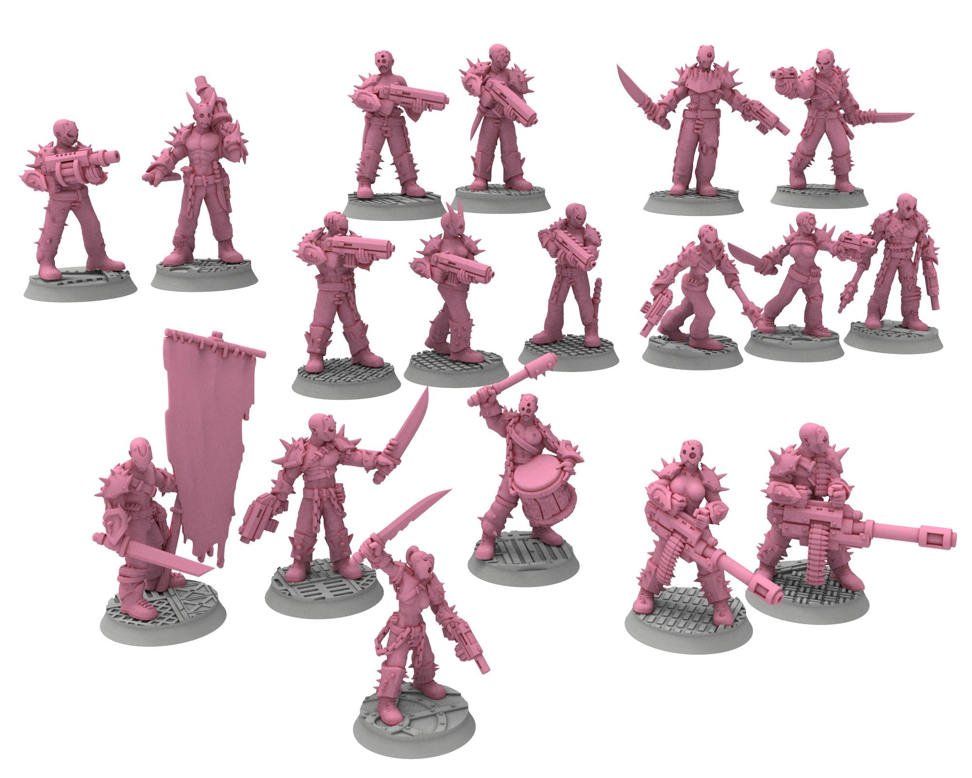 Daemons of lust - 32mm Sadistic Cultists of Chaos god - Full infantry unit - OPR Tabletop wargame Resin 3D printed proxy, Edge Miniatures