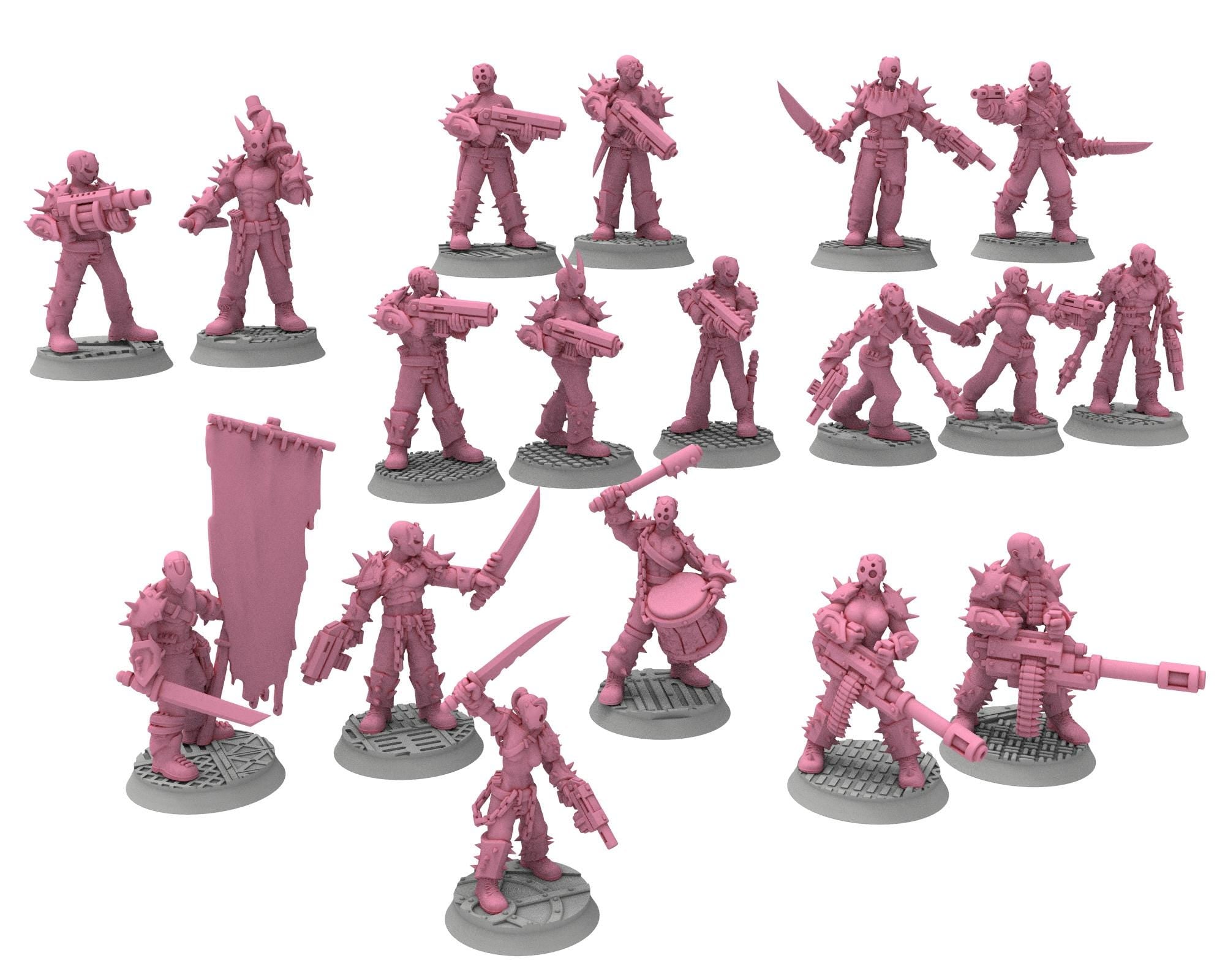 Daemons of lust - 32mm Sadistic Cultists of Chaos god - Ranged infantry - OPR Tabletop wargame Resin 3D printed proxy, Edge Miniatures