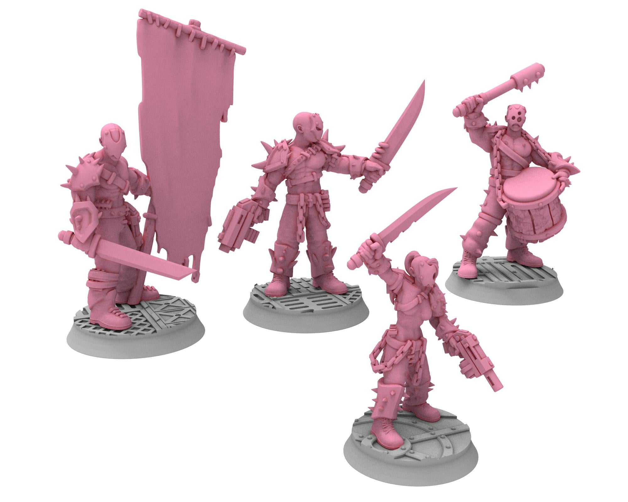 Daemons of lust - 32mm Sadistic Cultists of Chaos god - Full infantry unit - OPR Tabletop wargame Resin 3D printed proxy, Edge Miniatures