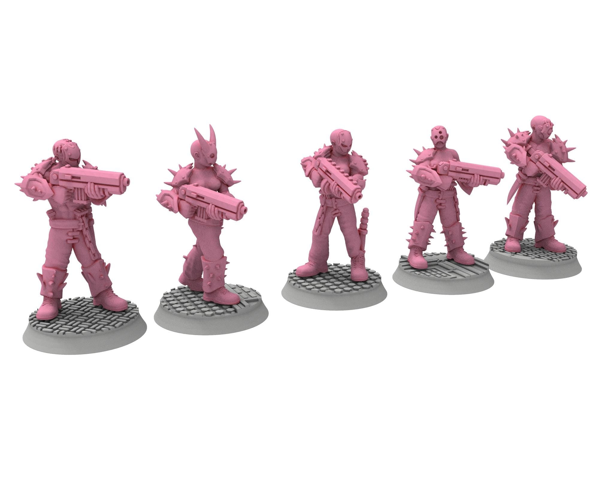Daemons of lust - 32mm Sadistic Cultists of Chaos god - Flamers Team - OPR Tabletop wargame Resin 3D printed proxy, Edge Miniatures