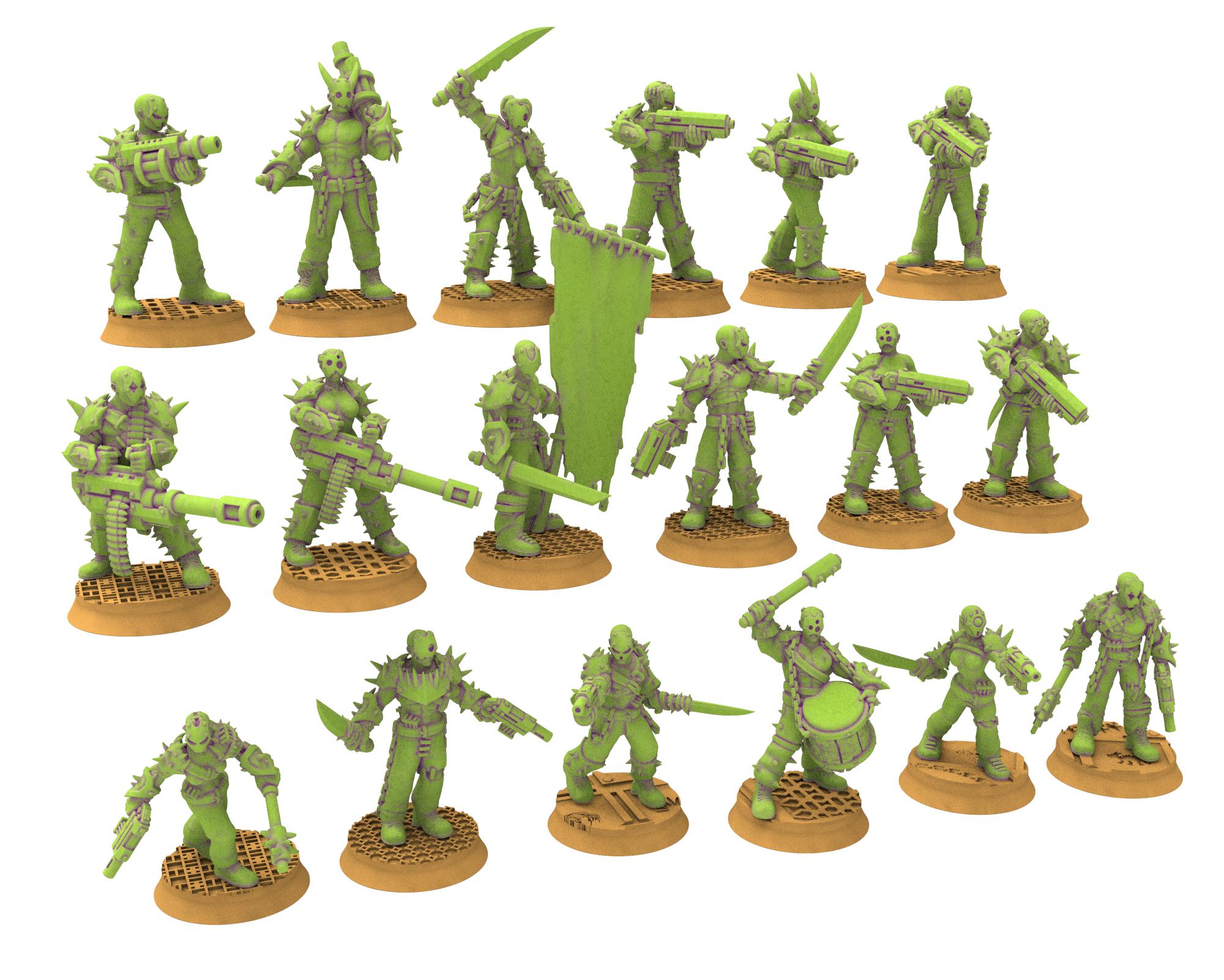 Harbingers of darkness - 28mm Cultists of Chaos god - Support Canon auto - OPR Tabletop wargame Resin 3D printed proxy, Edge Miniatures