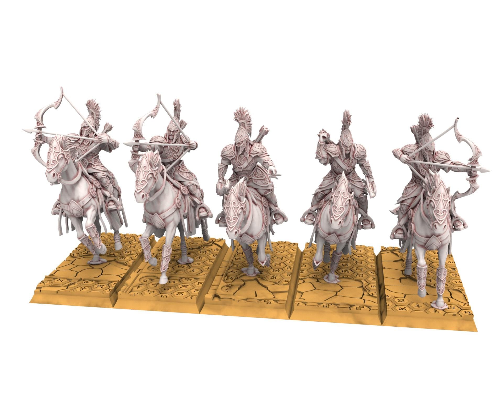 Hight Elves - Silvermoor - x5 Archers Cavalry, Fantasy elves, usable for 9th Age, Fantasy Battle, Oldhammer, King of war, D&D