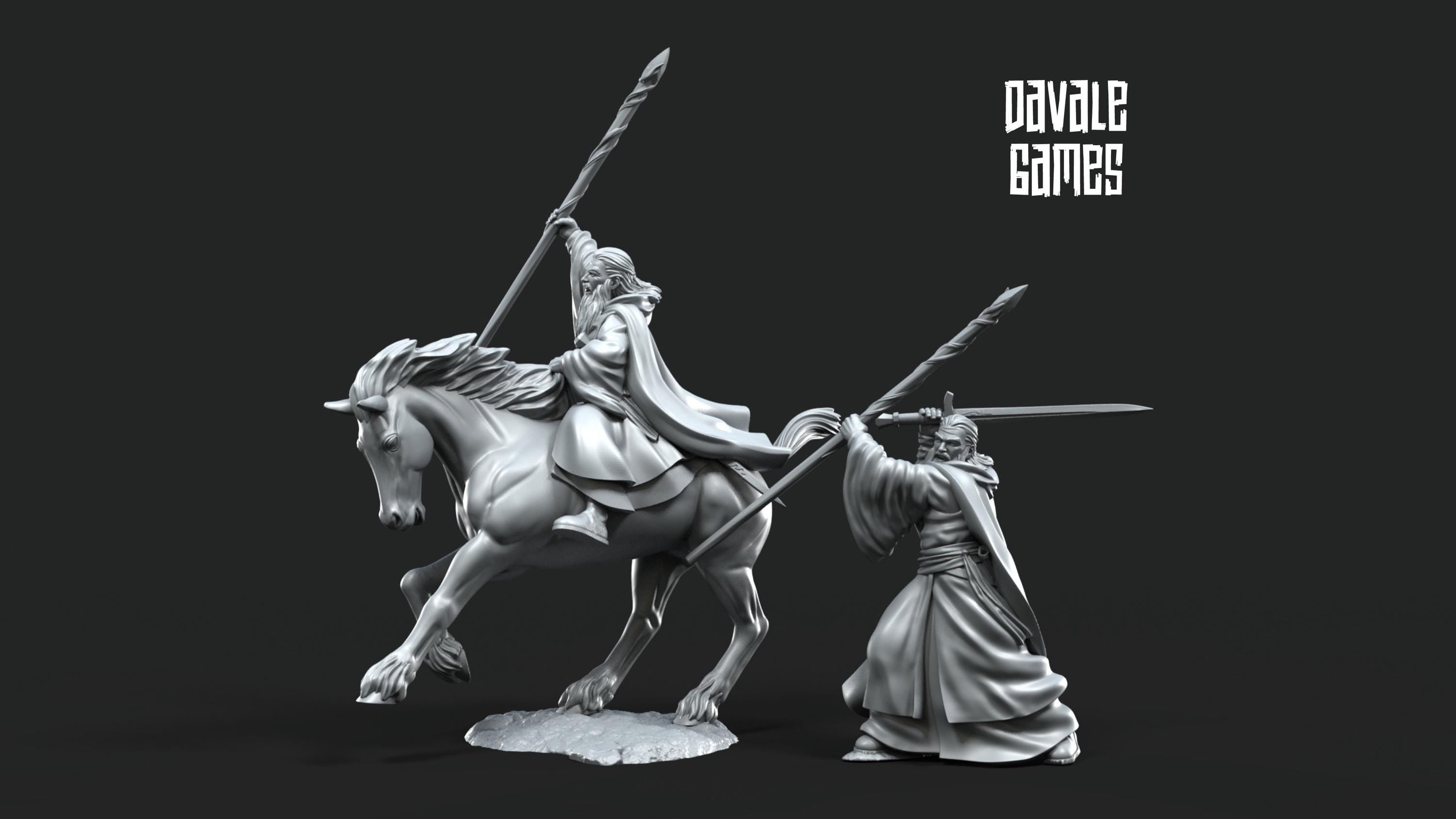 Mayar - Gaënale the Mage Withe Light, Davale, miniatures for wargame D&D, Lotr...