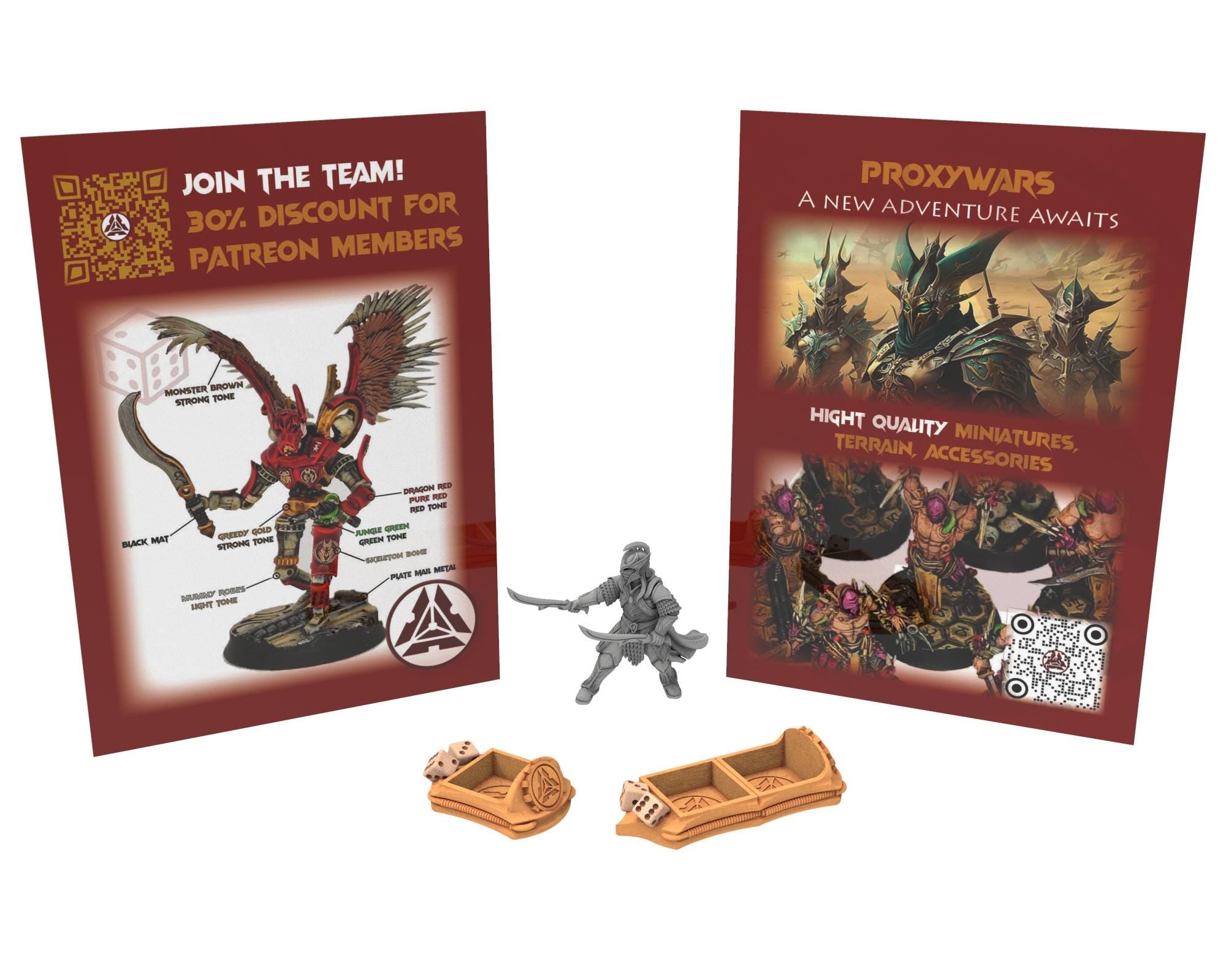 Tournement Wargaming Partnership - x50 Set Of Goodies Fantasy - x1 Miniature x2 Wound Trackers : Futuristic, Middle rings, Historical...