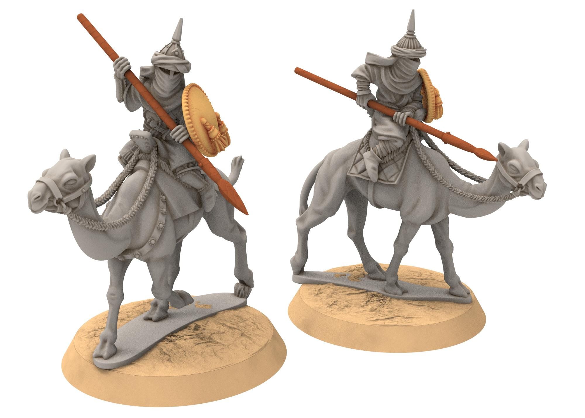 Harad - Southron Camel Riders Spears, Berber nomads, Harad Bedouin Arabs Sarazins Medbury miniatures for wargame DnD, Lotr...