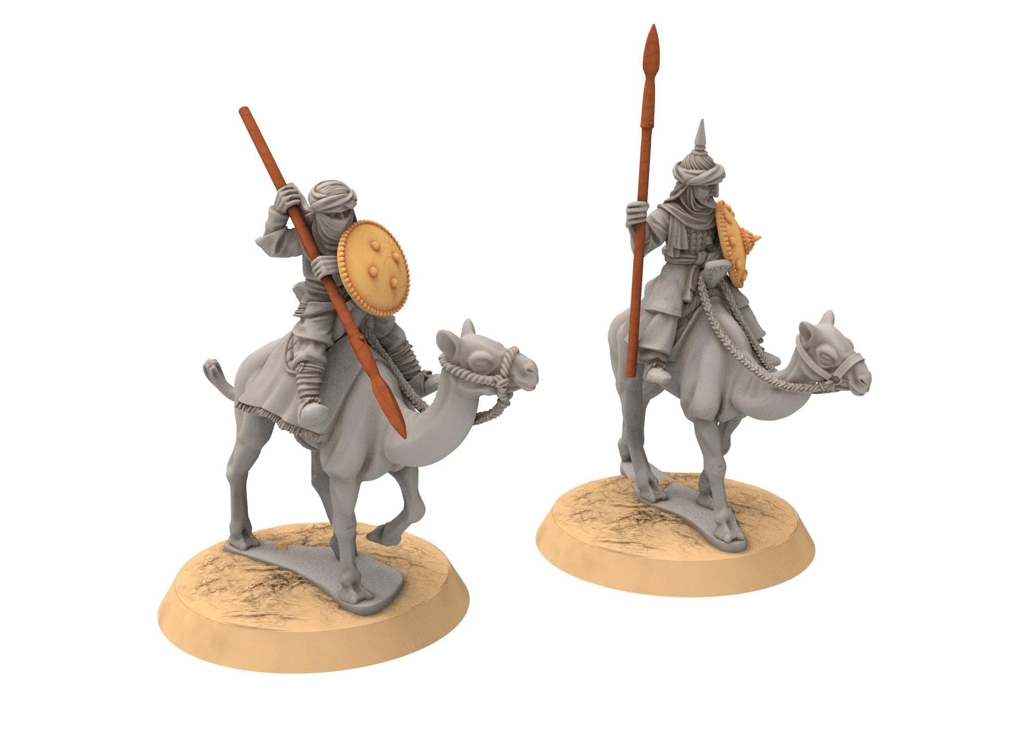 Harad - Southron Camel Riders Spears, Berber nomads, Harad Bedouin Arabs Sarazins Medbury miniatures for wargame DnD, Lotr...