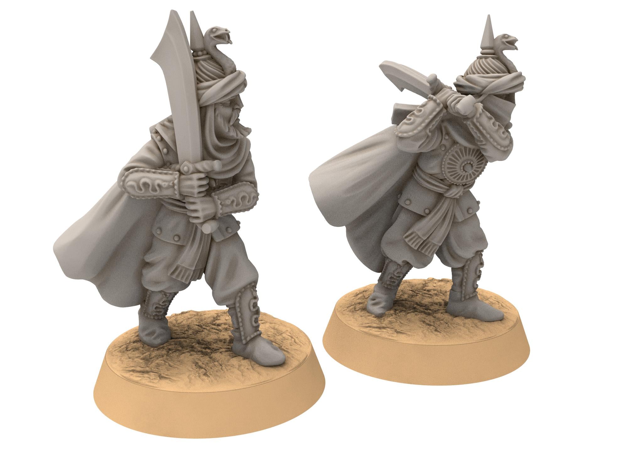 Harad - Southron Palace Guards with Spears, Berber nomads, Harad Bedouin Arabs Sarazins Medbury miniatures for wargame DnD, Lotr...