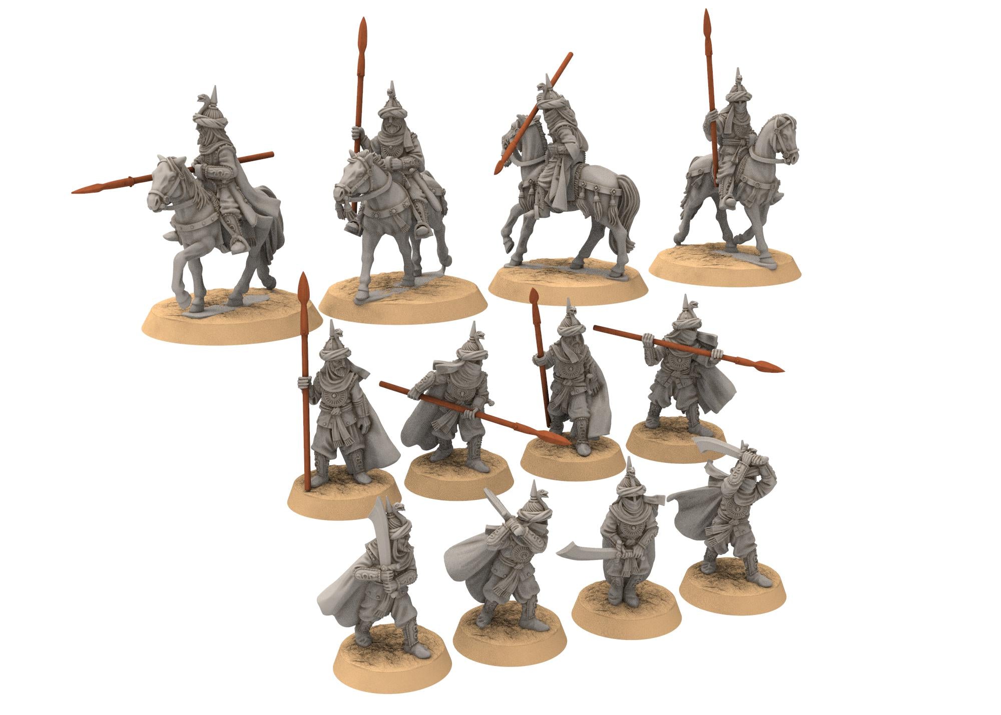 Harad - Southron Palace Guards unit, Berber nomads, Harad Bedouin Arabs Sarazins Medbury miniatures for wargame DnD, Lotr...