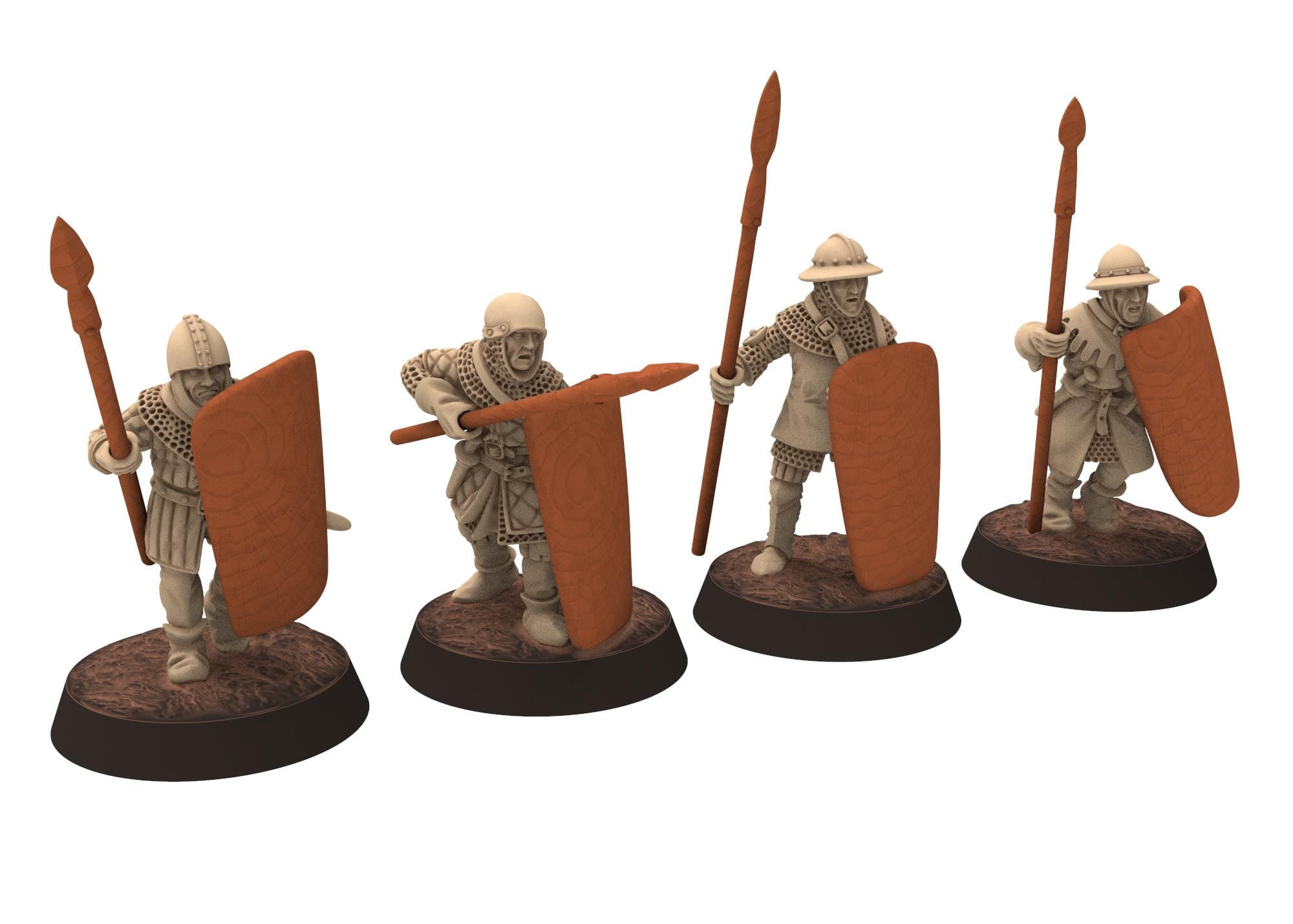 Medieval - France - French Men-at-arms, Spearmen, Medieval soldiers 100 Years War, 28mm Historical Wargame, Saga... Medbury miniatures