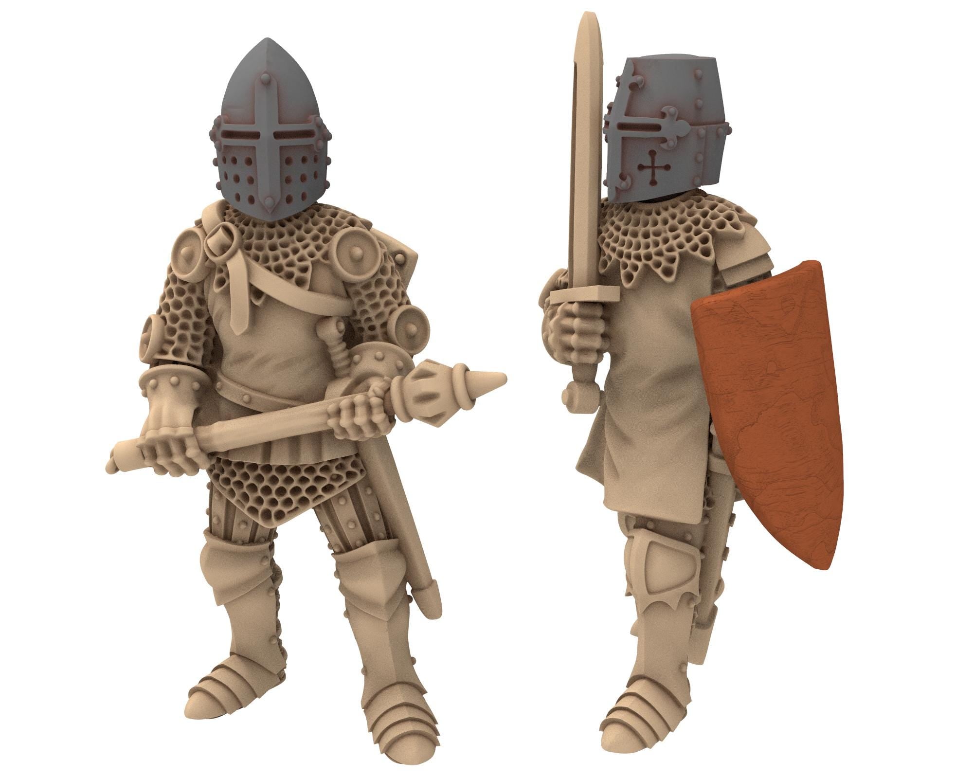 Medieval - Early 100YW Knights with Great Helmets, Mounted, 100 Years War, 28mm Historical Wargame, Saga... Medbury miniatures