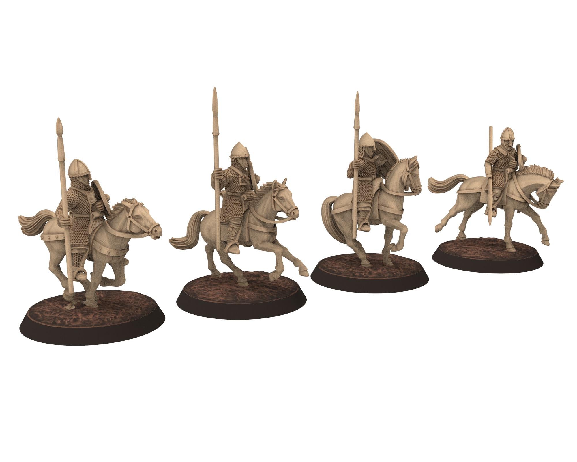 Medieval - Norman - Cavalrymen with swords, 11th century, Medieval soldiers, 28mm Historical Wargame, Saga... Medbury miniatures