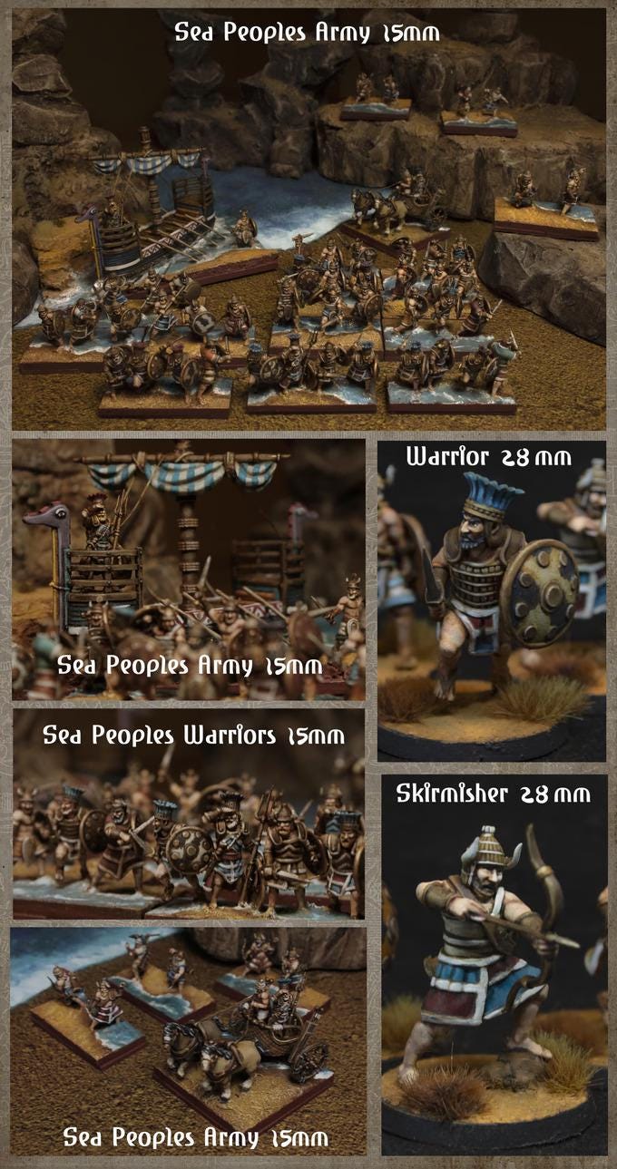 Biblical times - Sea people - Army Starter Bundle - 28mm/15mm - Historical Wargame, Hail Caesar, DBA, DBM, Saga... RedCopper