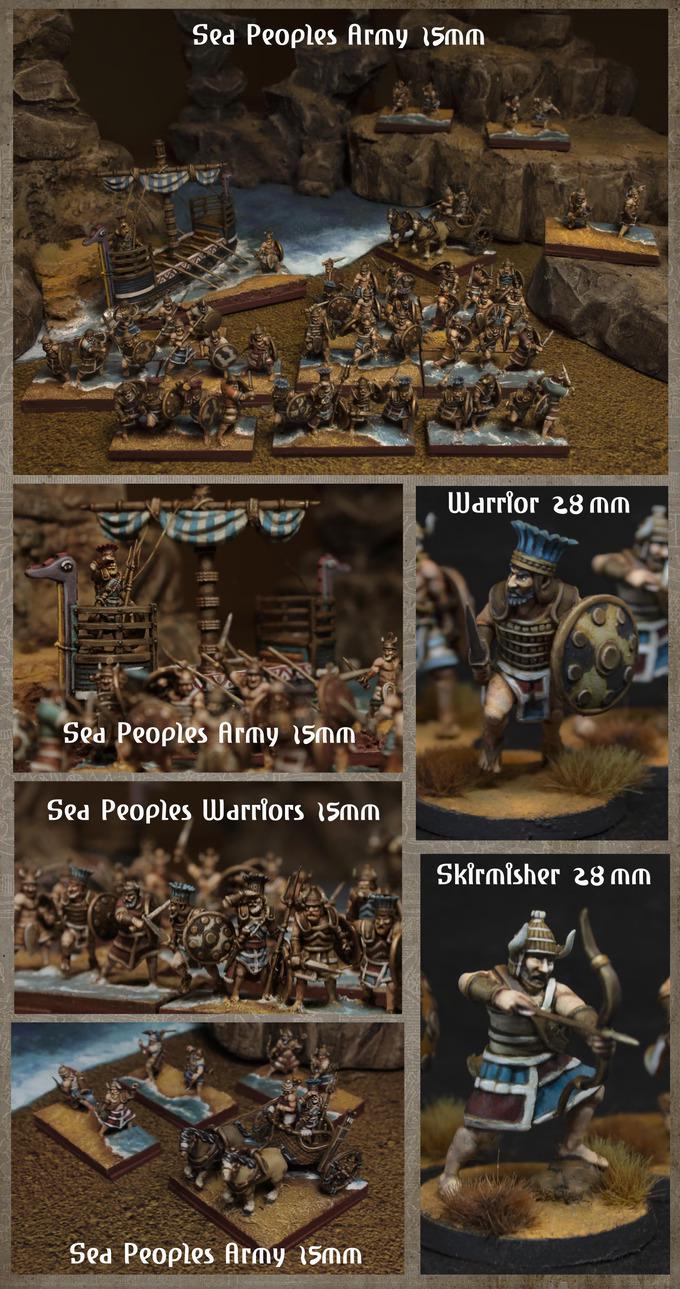 Biblical times - Sea people - Warband - 28mm/15mm - Historical Wargame, Hail Caesar, DBA, DBM, Saga... RedCopper