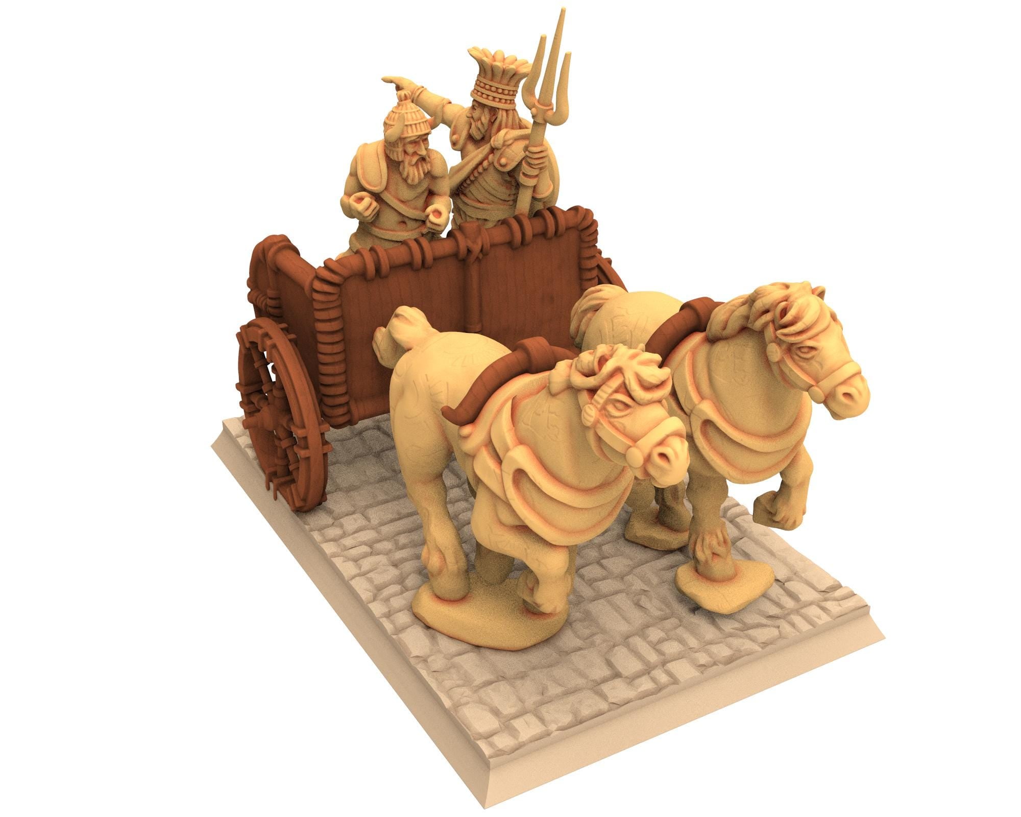 Biblical times - Sea people - x3 Chariots of war, elite warriors - 28mm/15mm - Historical Wargame, Hail Caesar, DBA, DBM, Saga... RedCopper