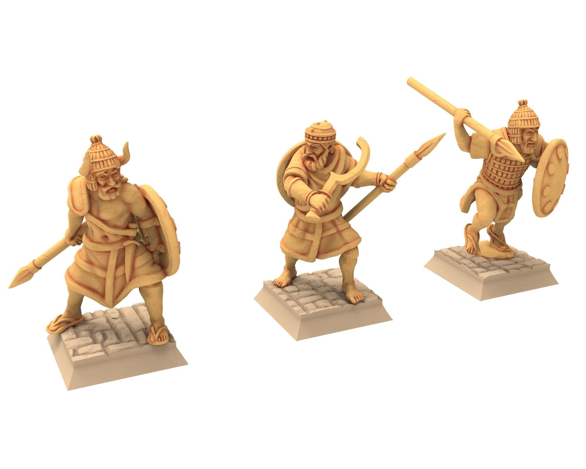 Biblical times - Sea people - Spearmen - 28mm/15mm - Historical Wargame, Hail Caesar, DBA, DBM, Saga... RedCopper