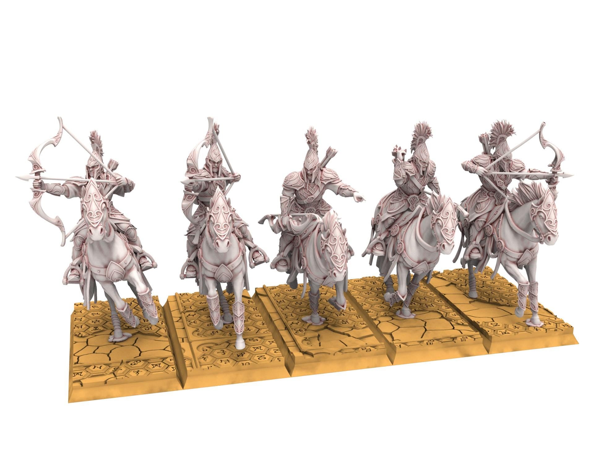 Hight Elves - Silvermoor - x5 Archers Cavalry, Fantasy elves, usable for 9th Age, Fantasy Battle, Oldhammer, King of war, D&D