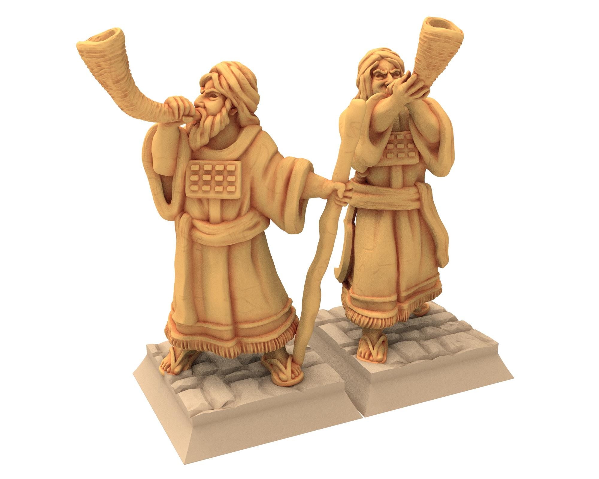 Biblical times - Ancient Hebrews - Trumpeters - 28mm/15mm - Historical Wargame, Hail Caesar, DBA, DBM, Saga... RedCopper