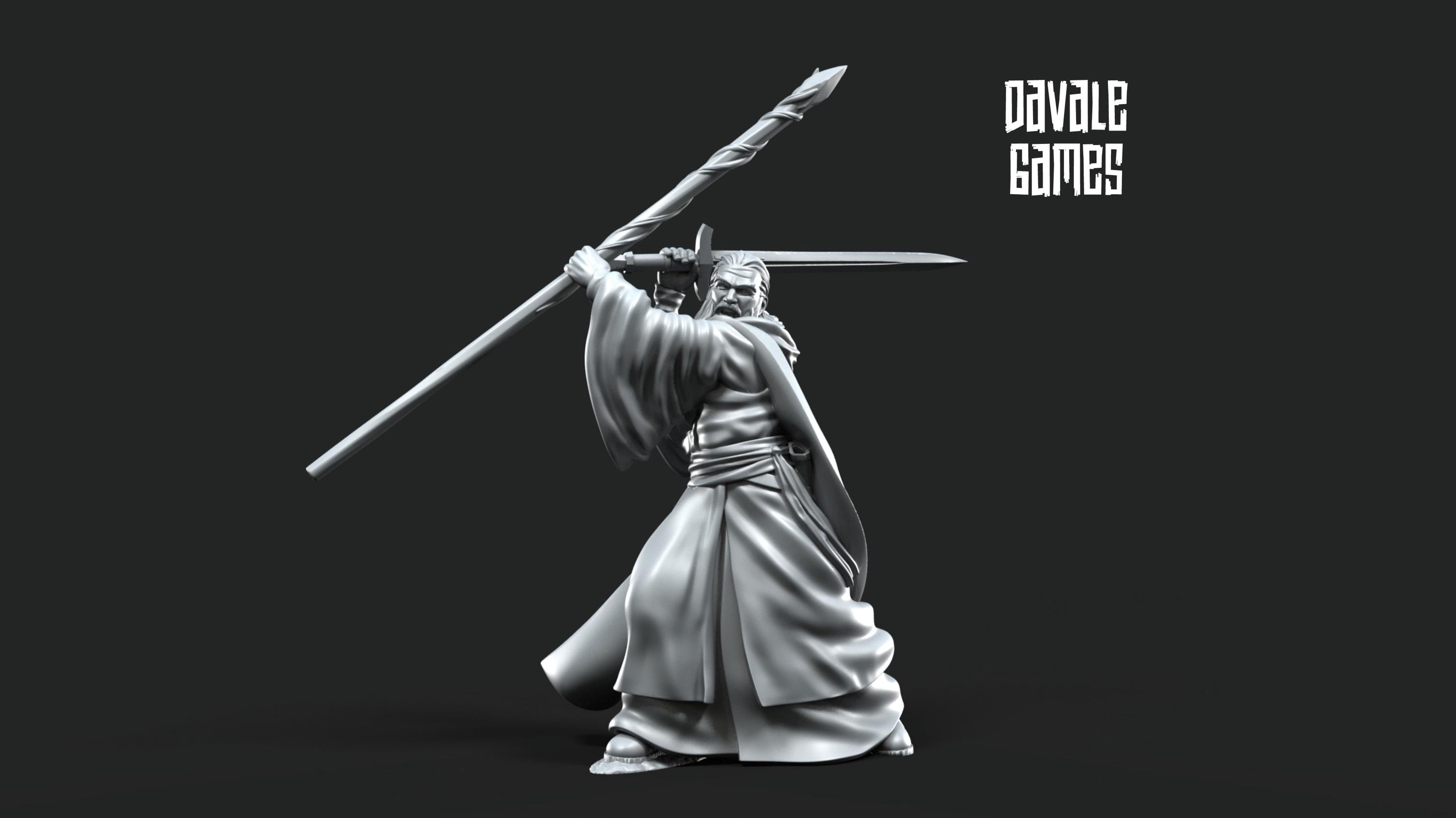 Mayar - Gaënale the Mage Withe Light, Davale, miniatures for wargame D&D, Lotr...