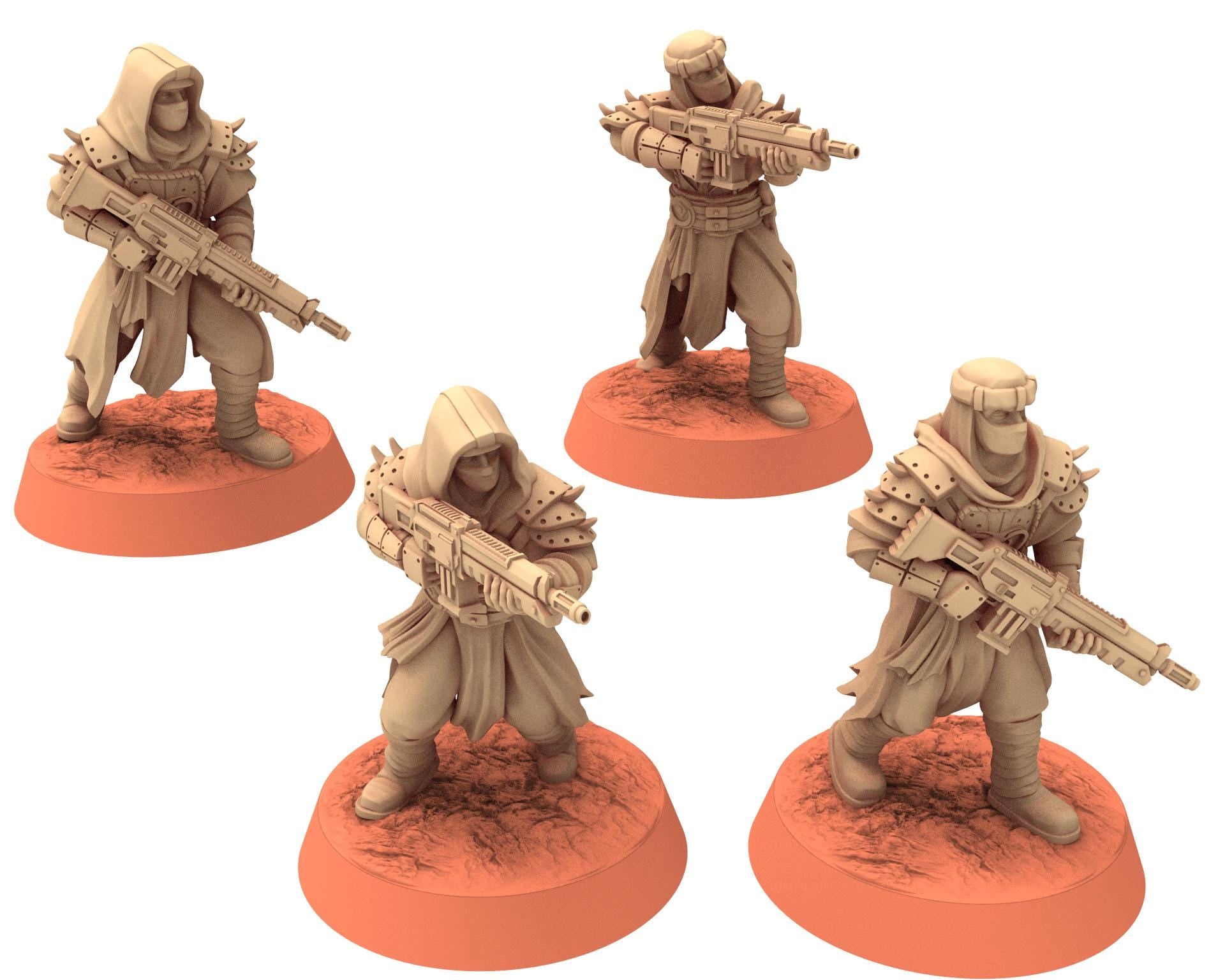 Desert Raiders - Command pack Imperial guard post apocalyptic empire usable for tabletop futuristic wargame, Dune, Star wars Quatermaster 3D