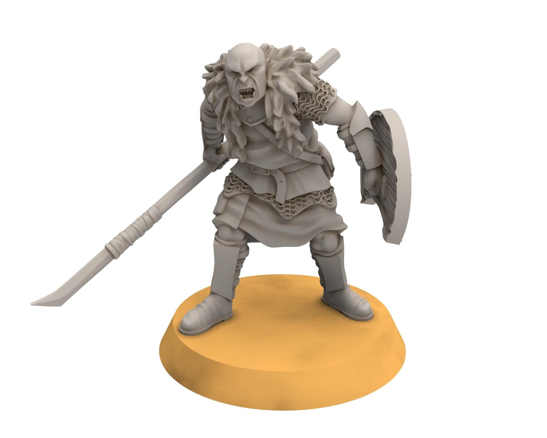 Orc horde - Mörlok Orcs with spear, Orc warriors warband, Davale, Middle rings miniatures pour wargame D&D, Lotr...