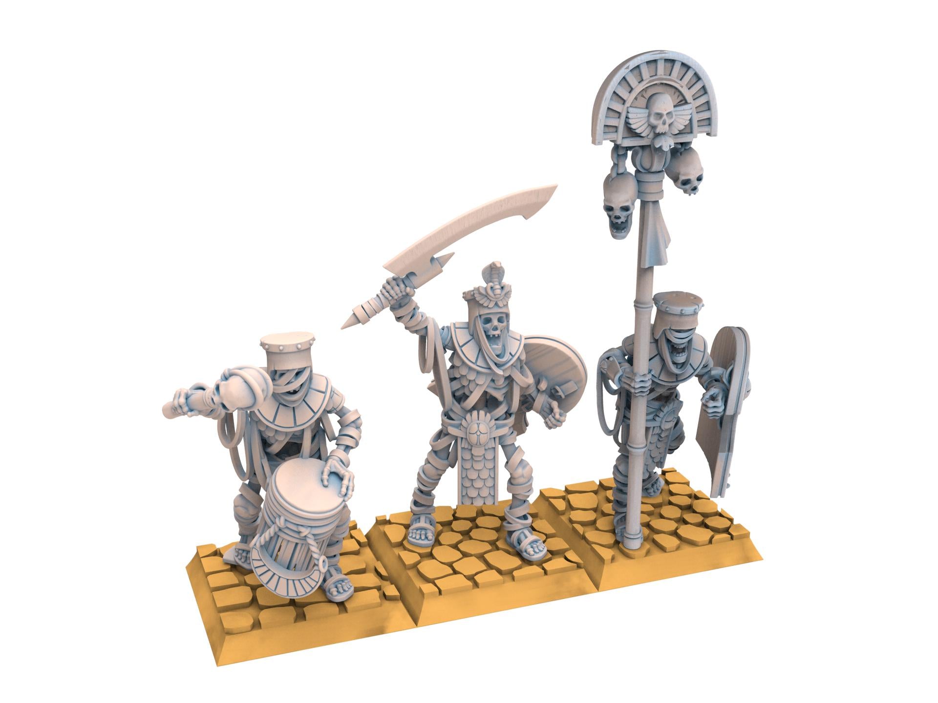 Eternal Dynasties - Ancient Skeleton Guards with Halberds, The Ancient