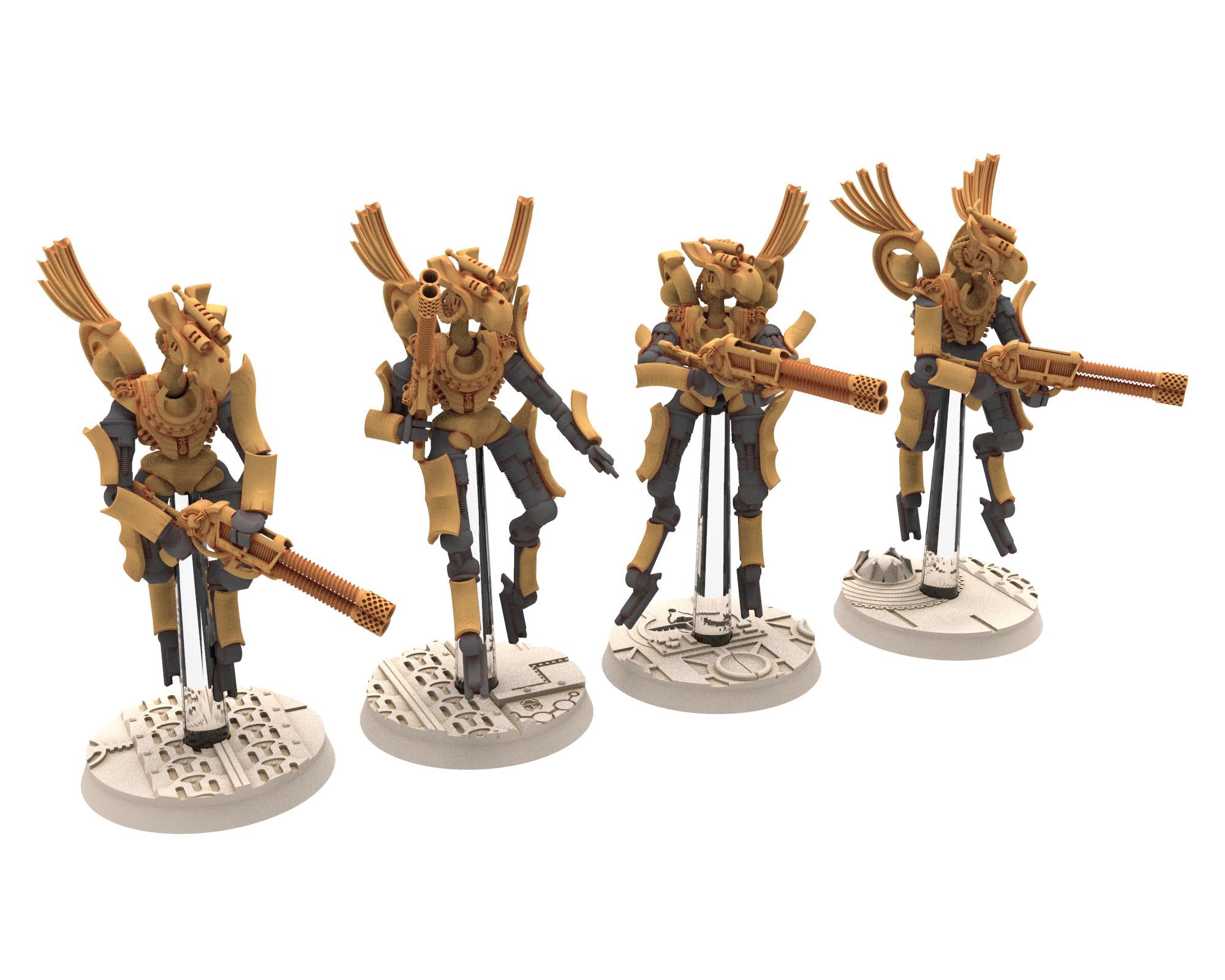 Cinan - Horus - Akhet - Hapirou: Assault, Battle Robot, space lord's guardians of the Necropolis, solid & modular posable miniatures