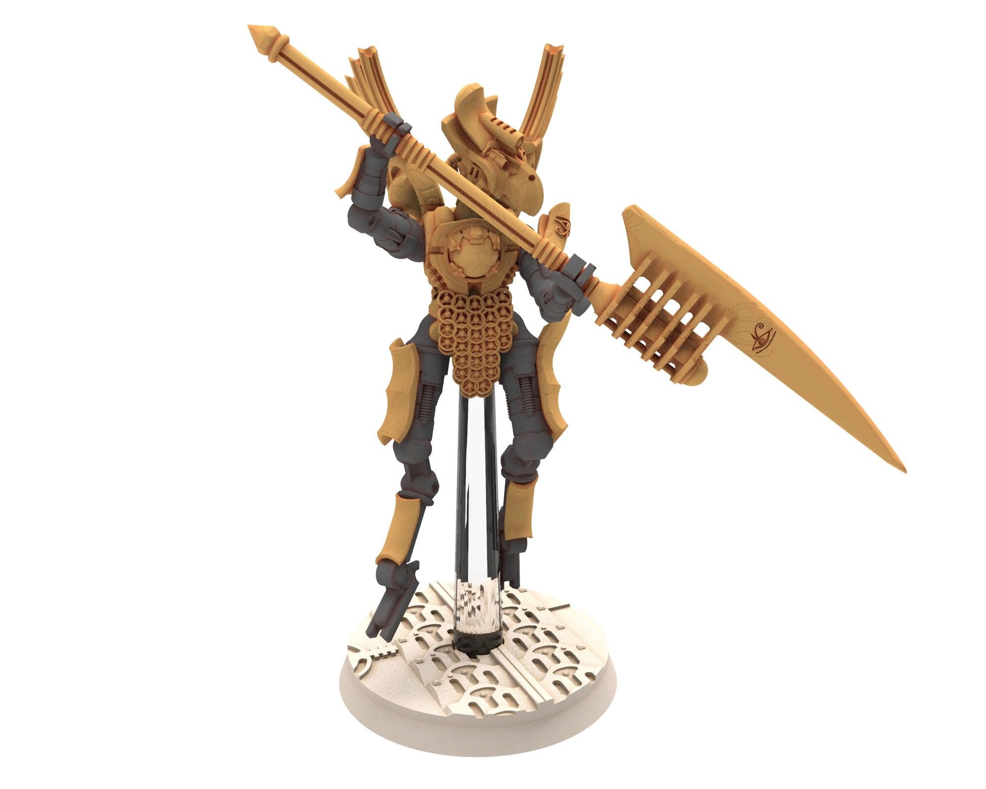 Cinan - Horus - Akhet - Dja: Assault, Battle Robot, space lord's guardians of the Necropolis, solid & modular posable miniatures