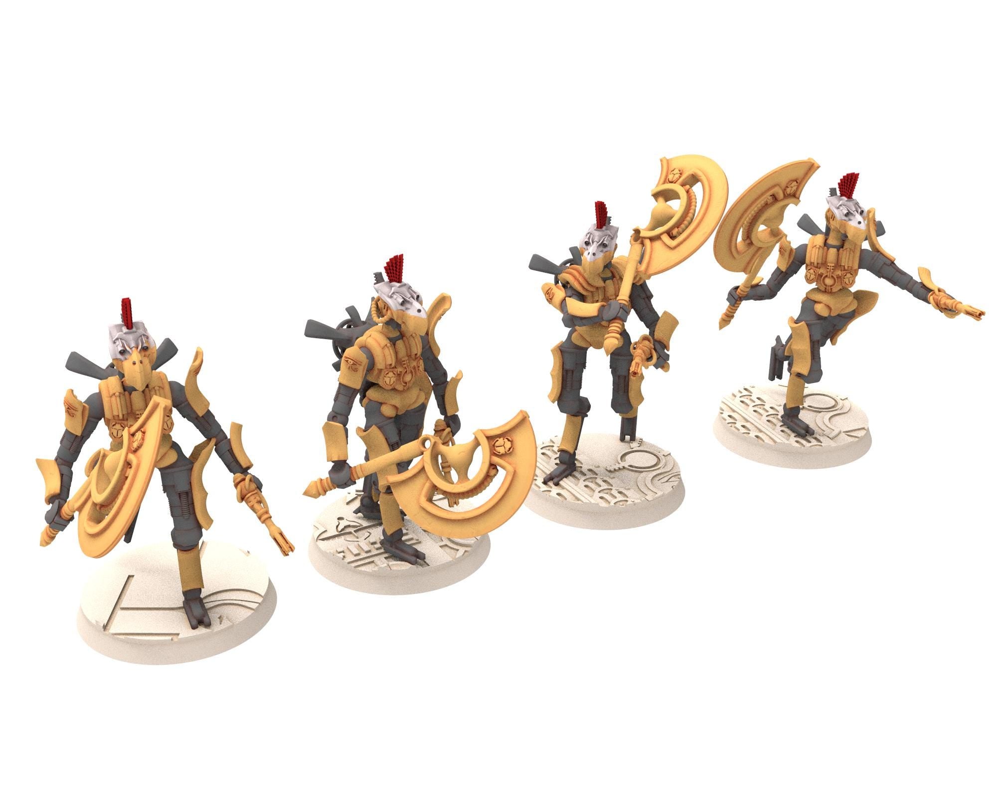 Cinan - Horus - Akhet - Opet: Assault, Battle Robot, space lord's guardians of the Necropolis, solid & modular posable miniatures