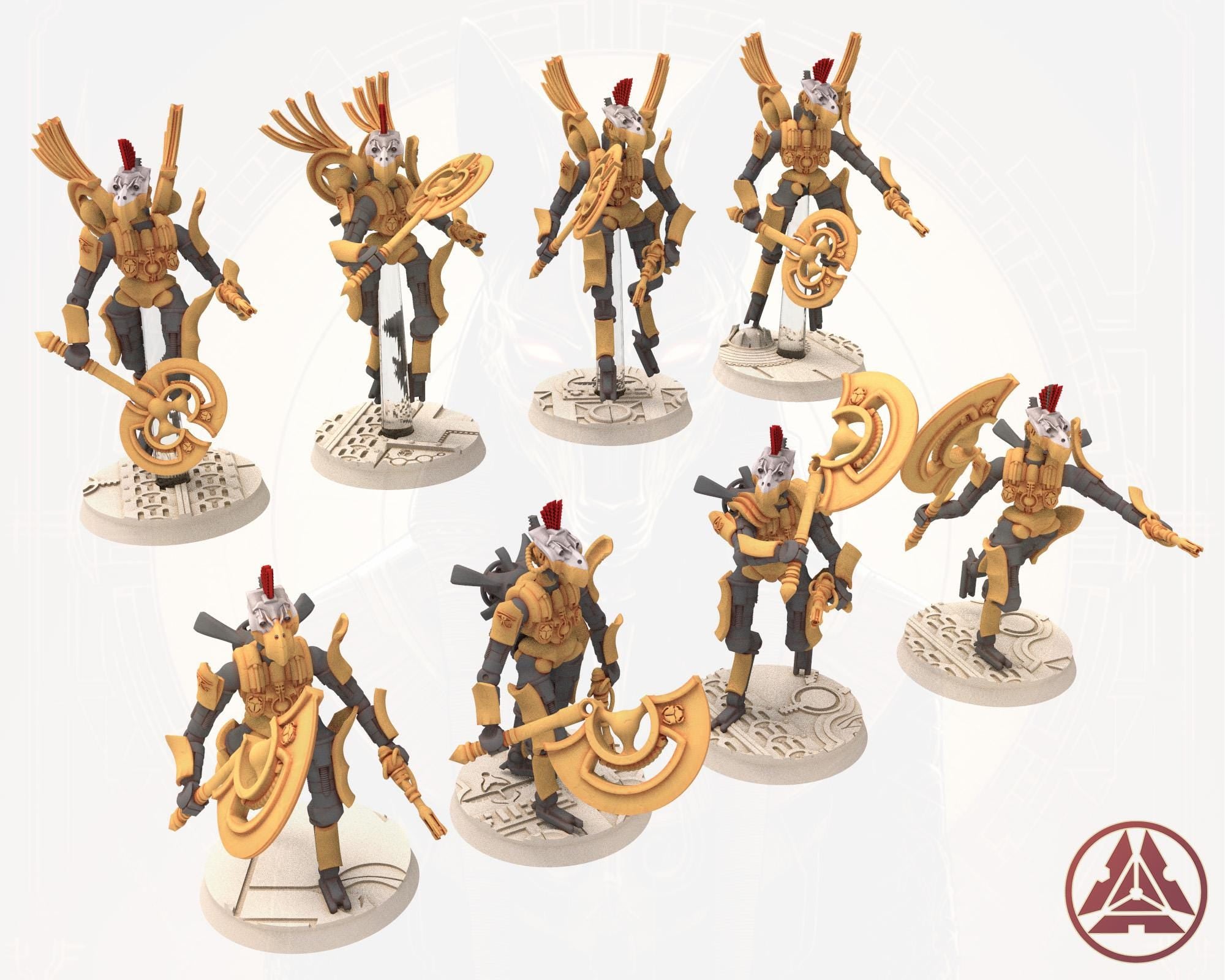 Cinan - Horus - Akhet - Opet: Assault, Battle Robot, space lord's guardians of the Necropolis, solid & modular posable miniatures