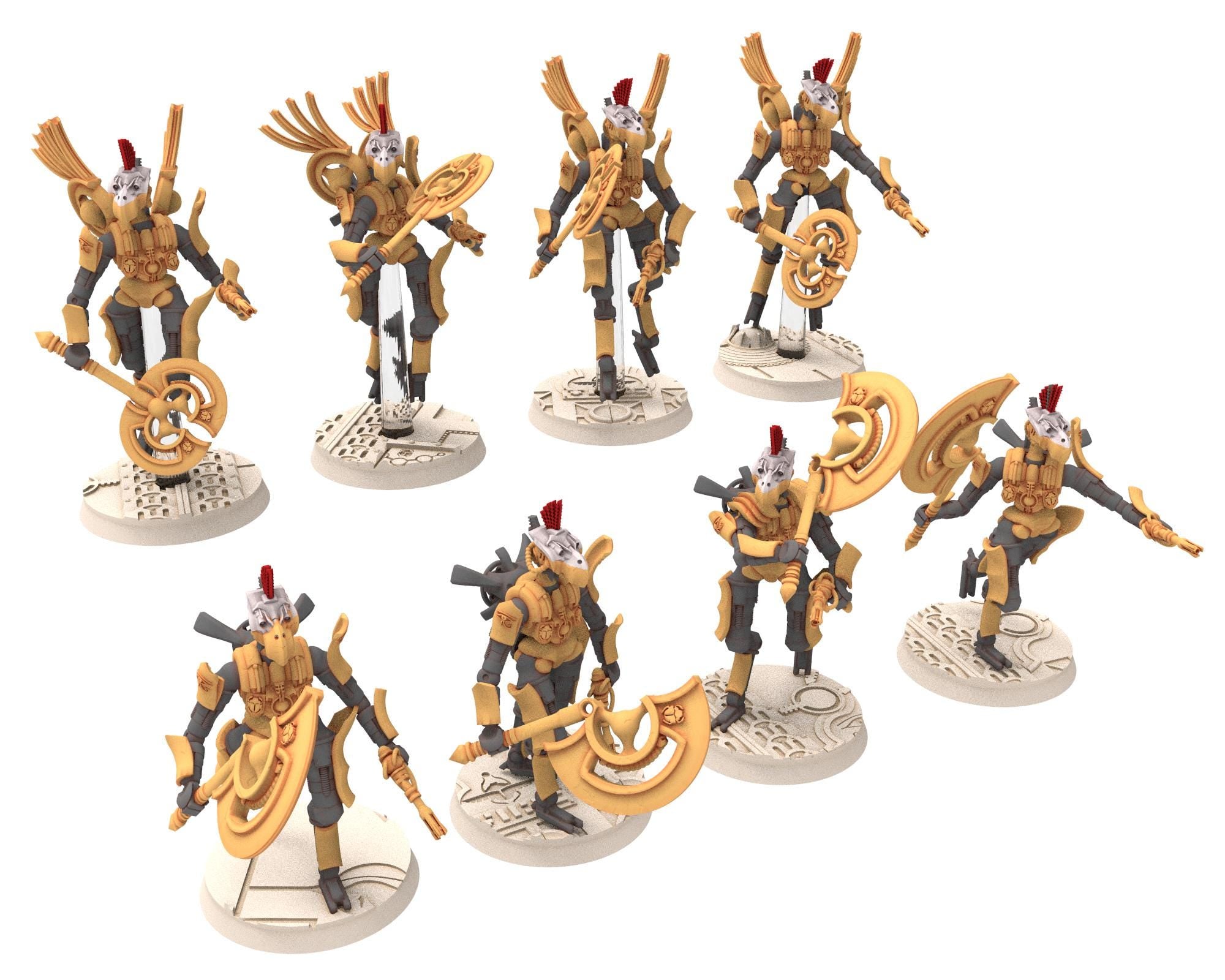 Cinan - Horus - Akhet - Opet: Assault, Battle Robot, space lord's guardians of the Necropolis, solid & modular posable miniatures