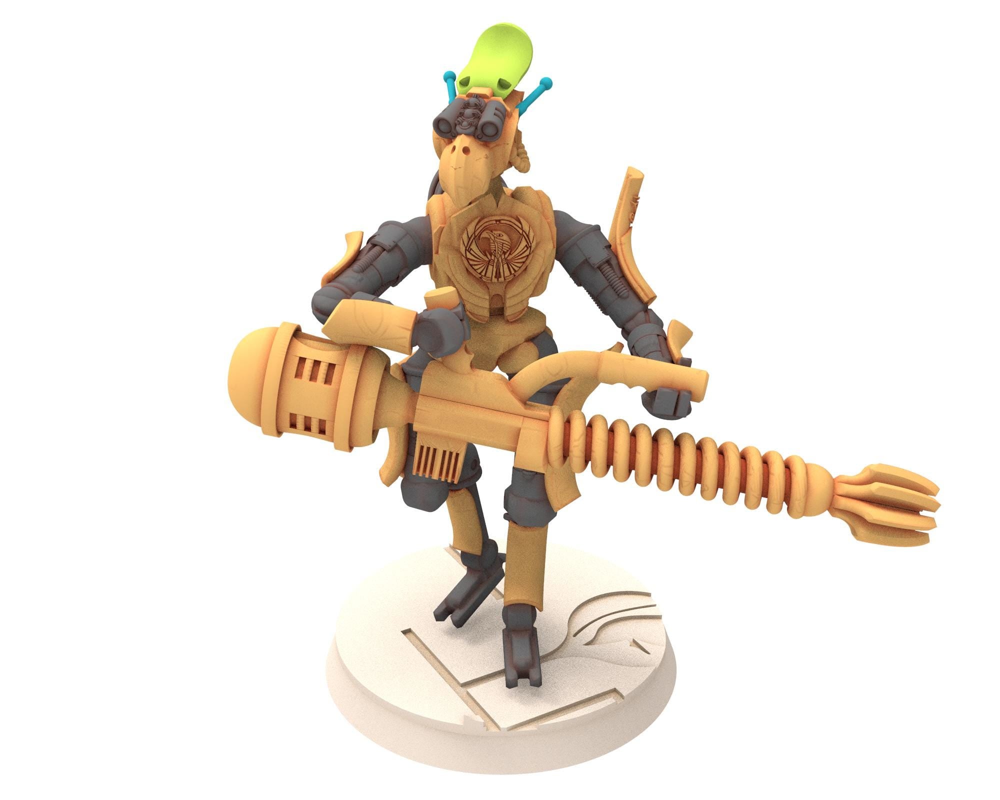 Cinan - Horus - Chemou - Khepresh: Support, Battle Robot, space lord's guardians of the Necropolis, solid & modular posable miniatures