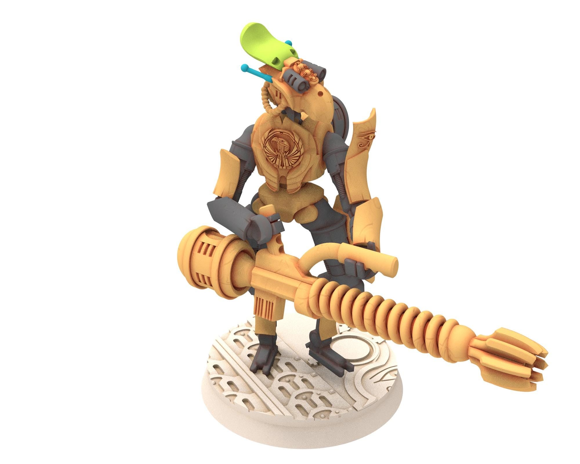 Cinan - Horus - Chemou - Khepresh: Support, Battle Robot, space lord's guardians of the Necropolis, solid & modular posable miniatures